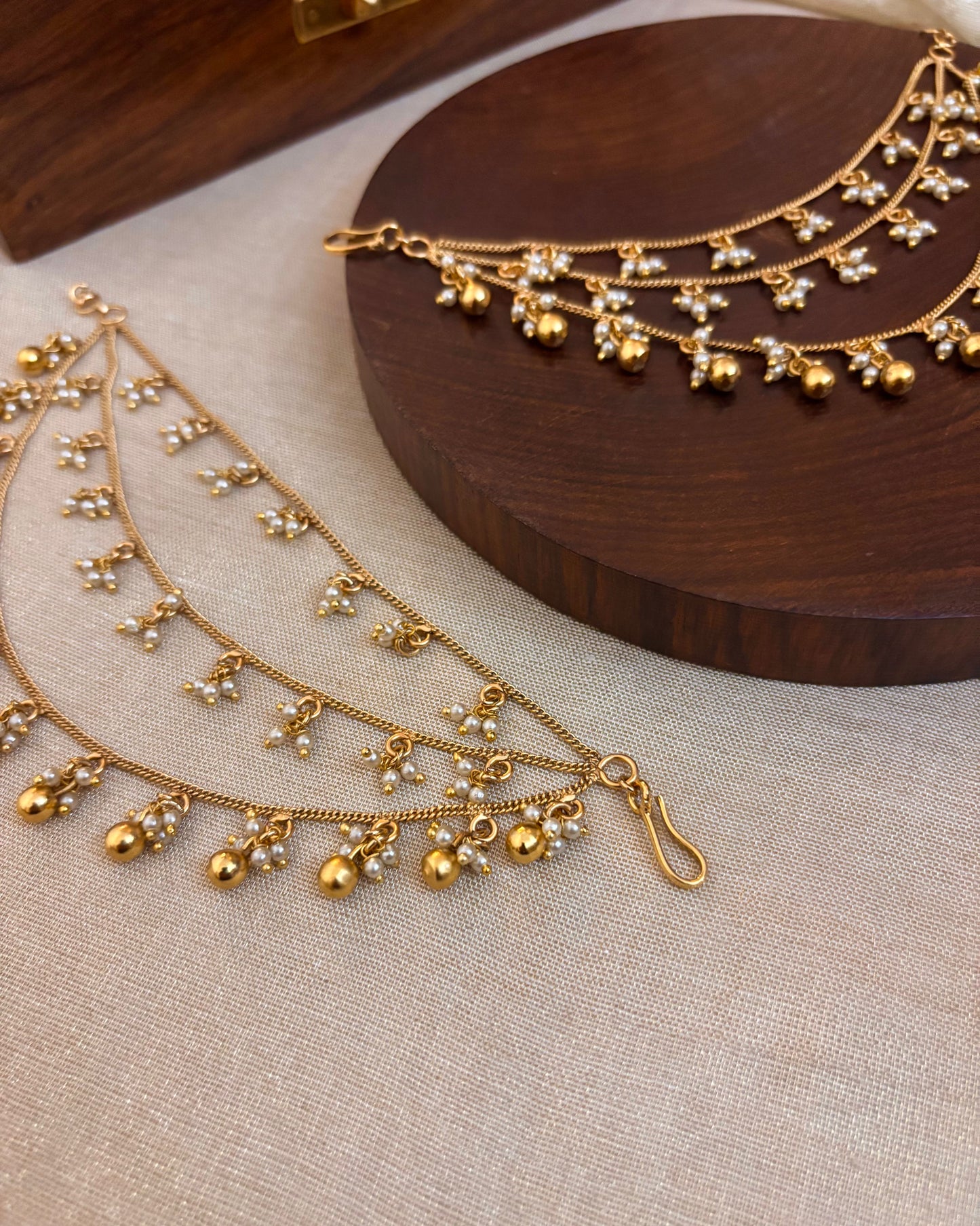 Three-Layer Minimal Antique Ear Chain | EC051