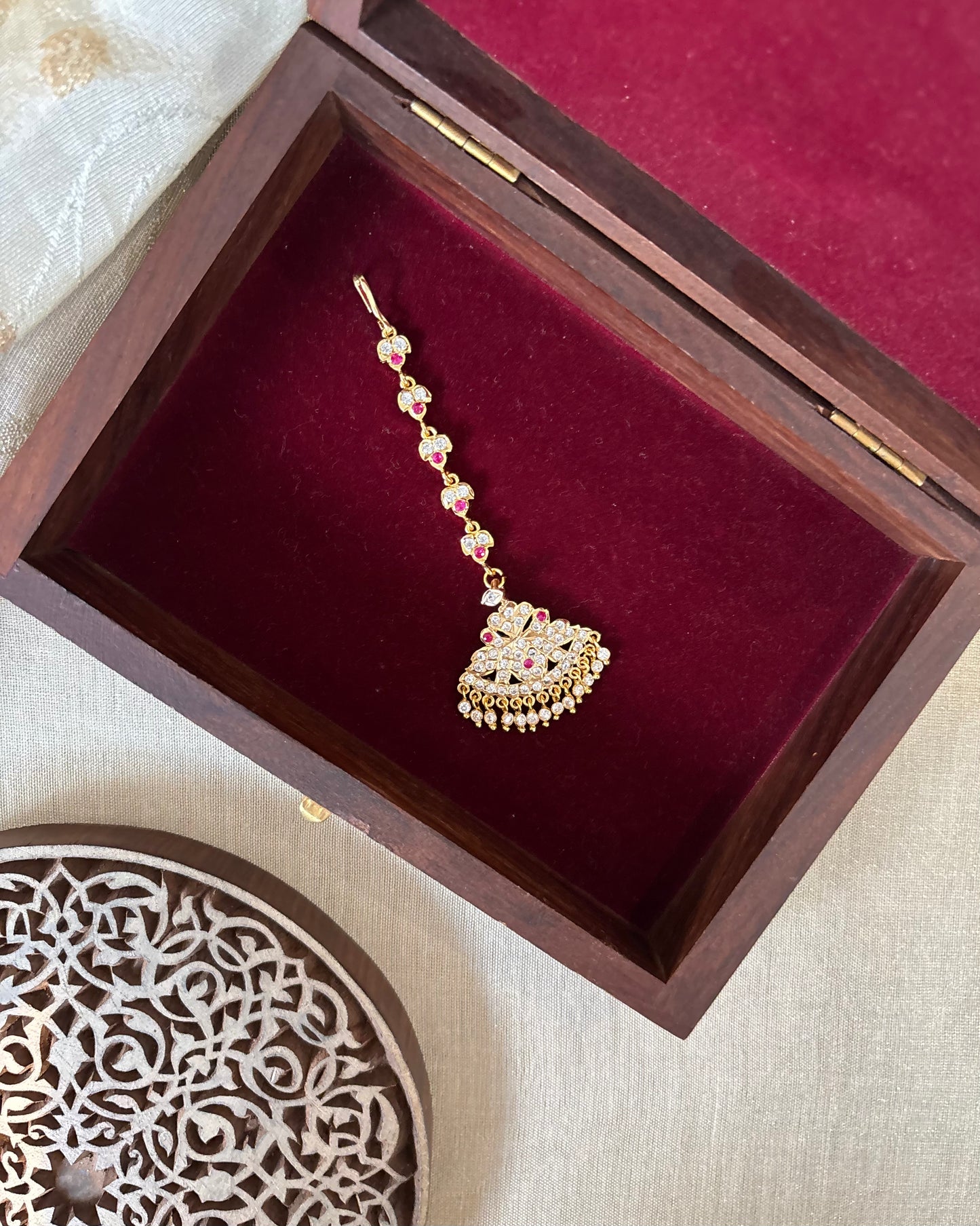 Vintage Impon Floral Maang Tikka | MT199