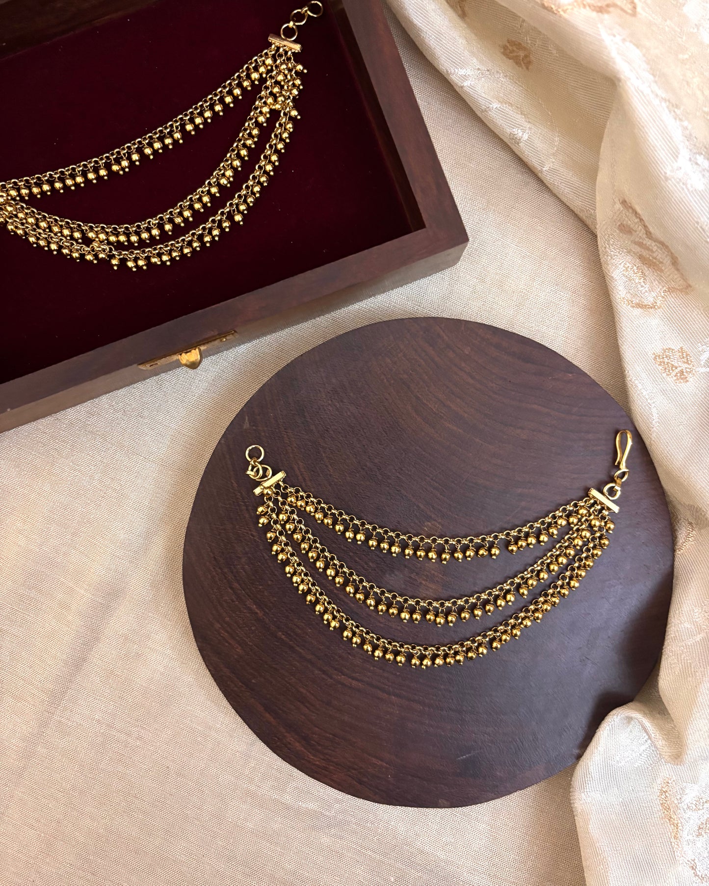 Three-Layer Minimal Antique Ear Chain | EC066