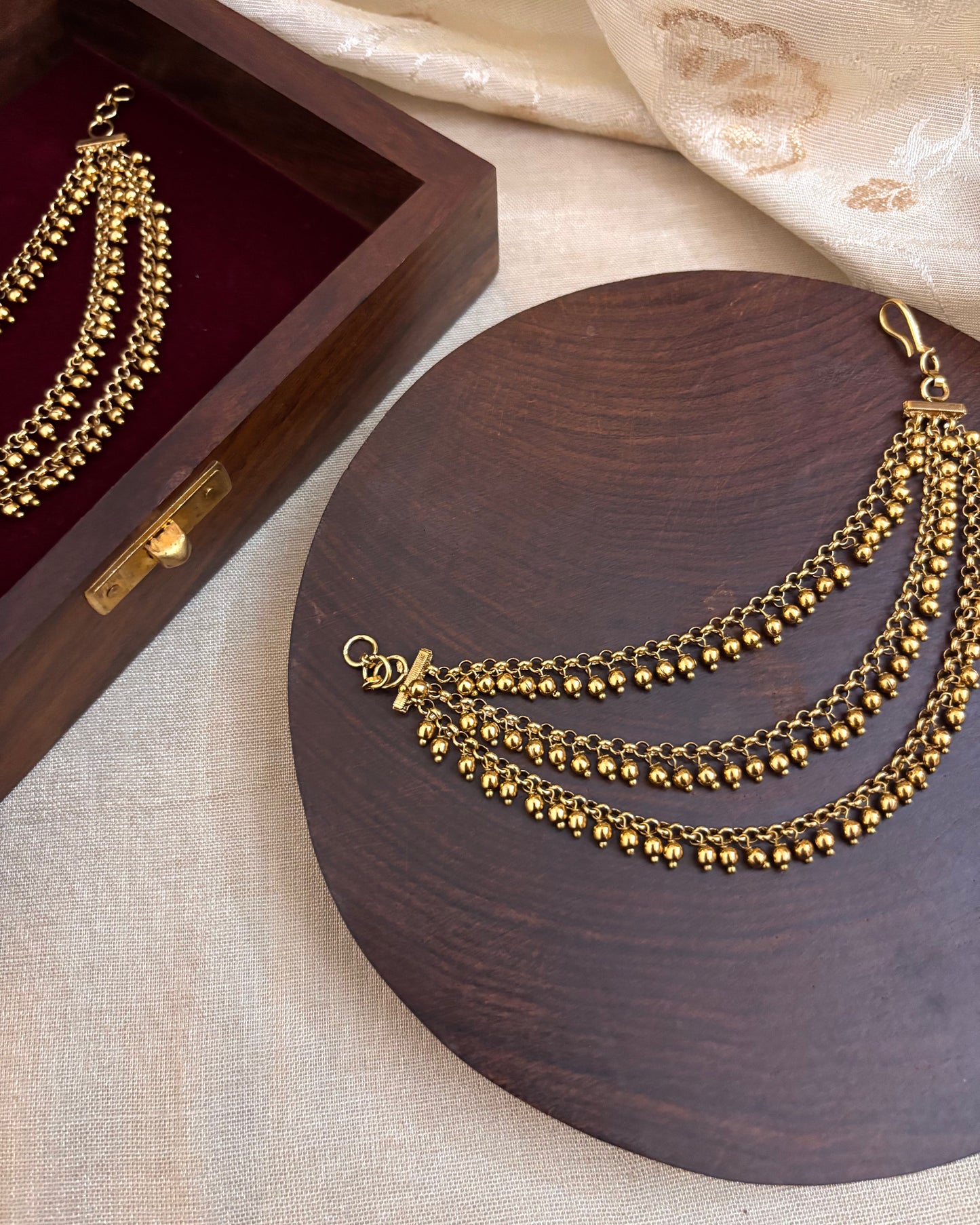 Three-Layer Minimal Antique Ear Chain | EC066