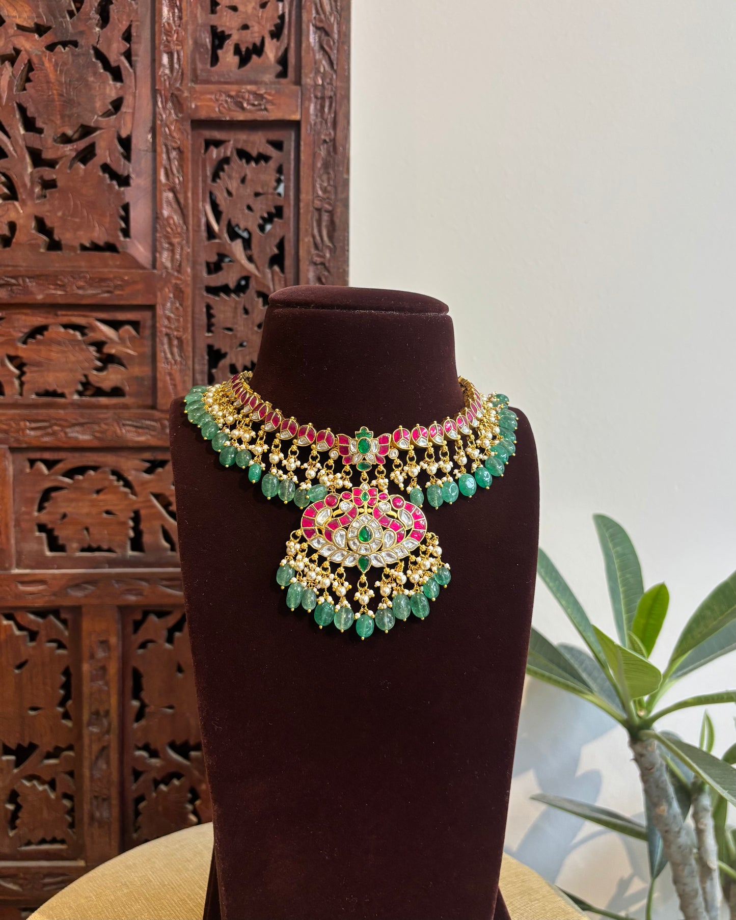 Peacock Jadau Kundan Choker – Heritage Statement Jewellery| NC539