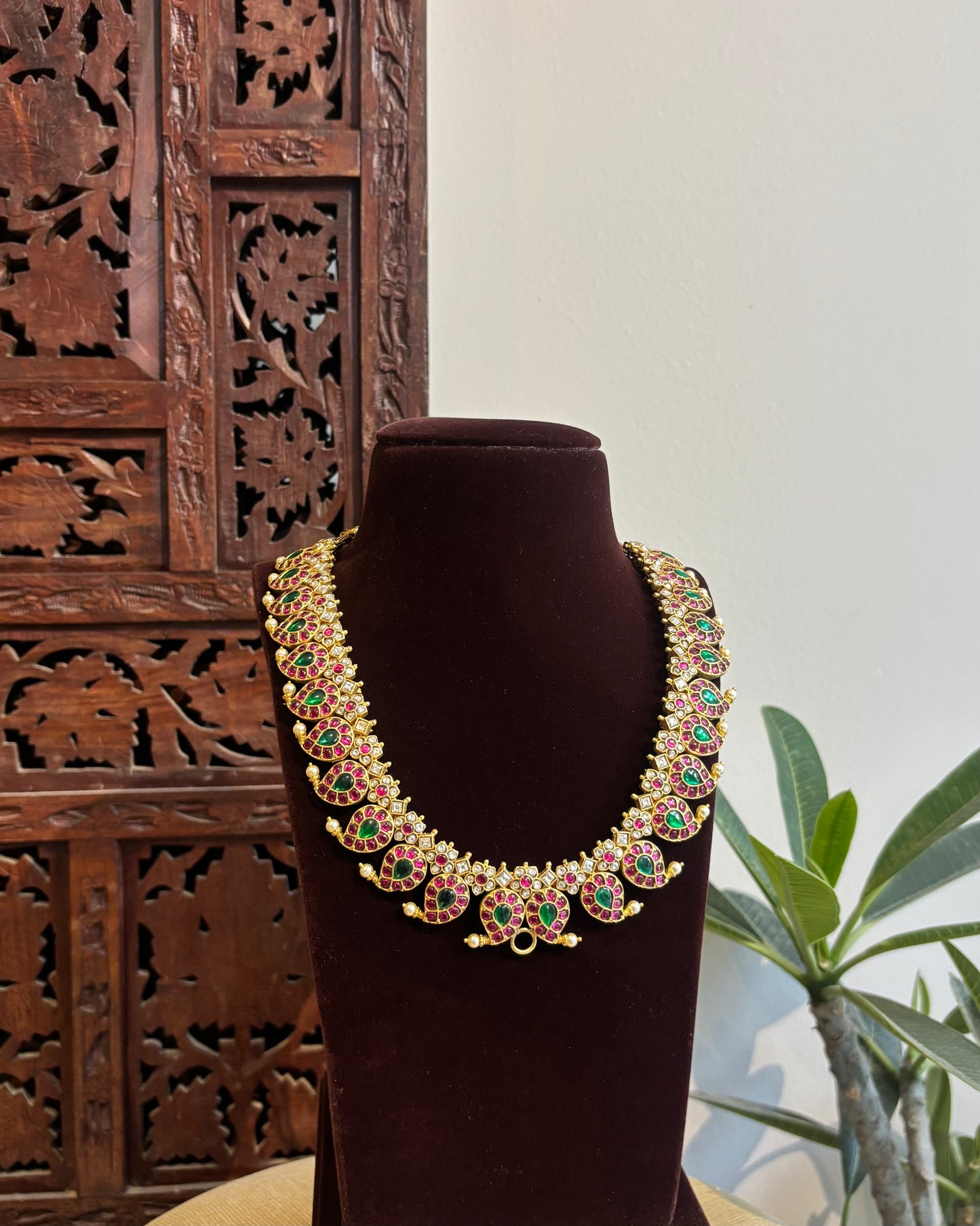 Traditional Multicolor Jadau Kundan Mango Necklace | NC541