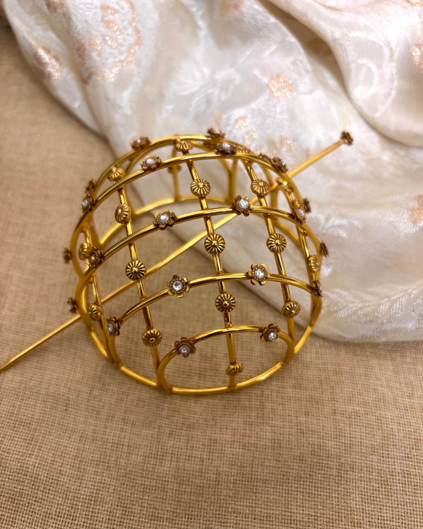 Jadau Kundan Hair Bun Accessory | HA111