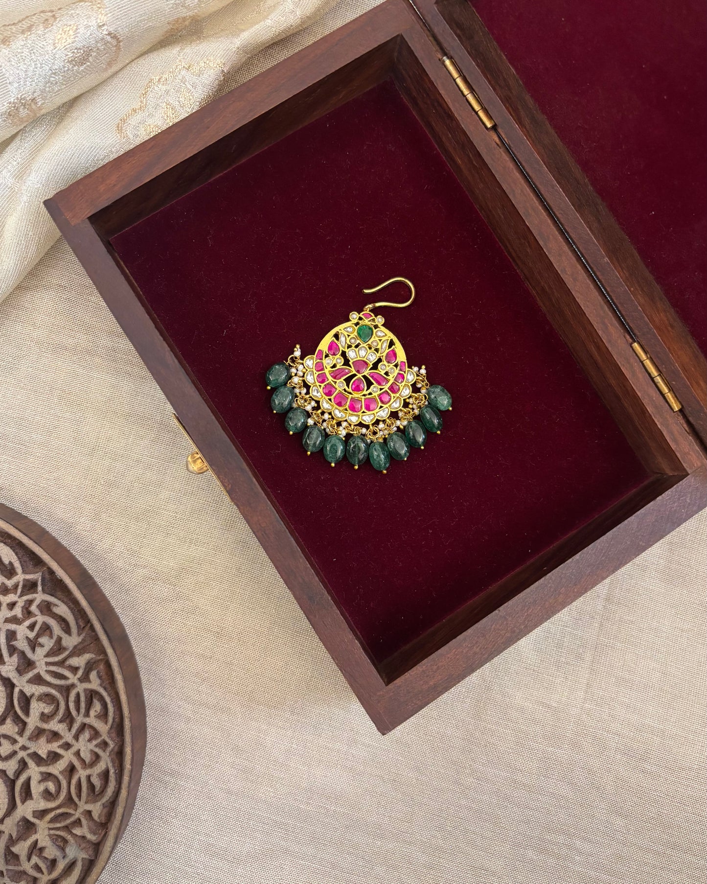 Floral Jadau Maang Tikka | Multi Colour | MT297