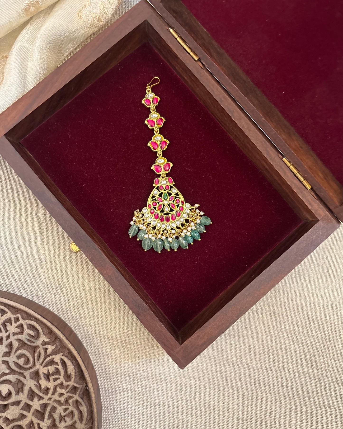 Floral Jadau Kundan Maang Tikka | MT301