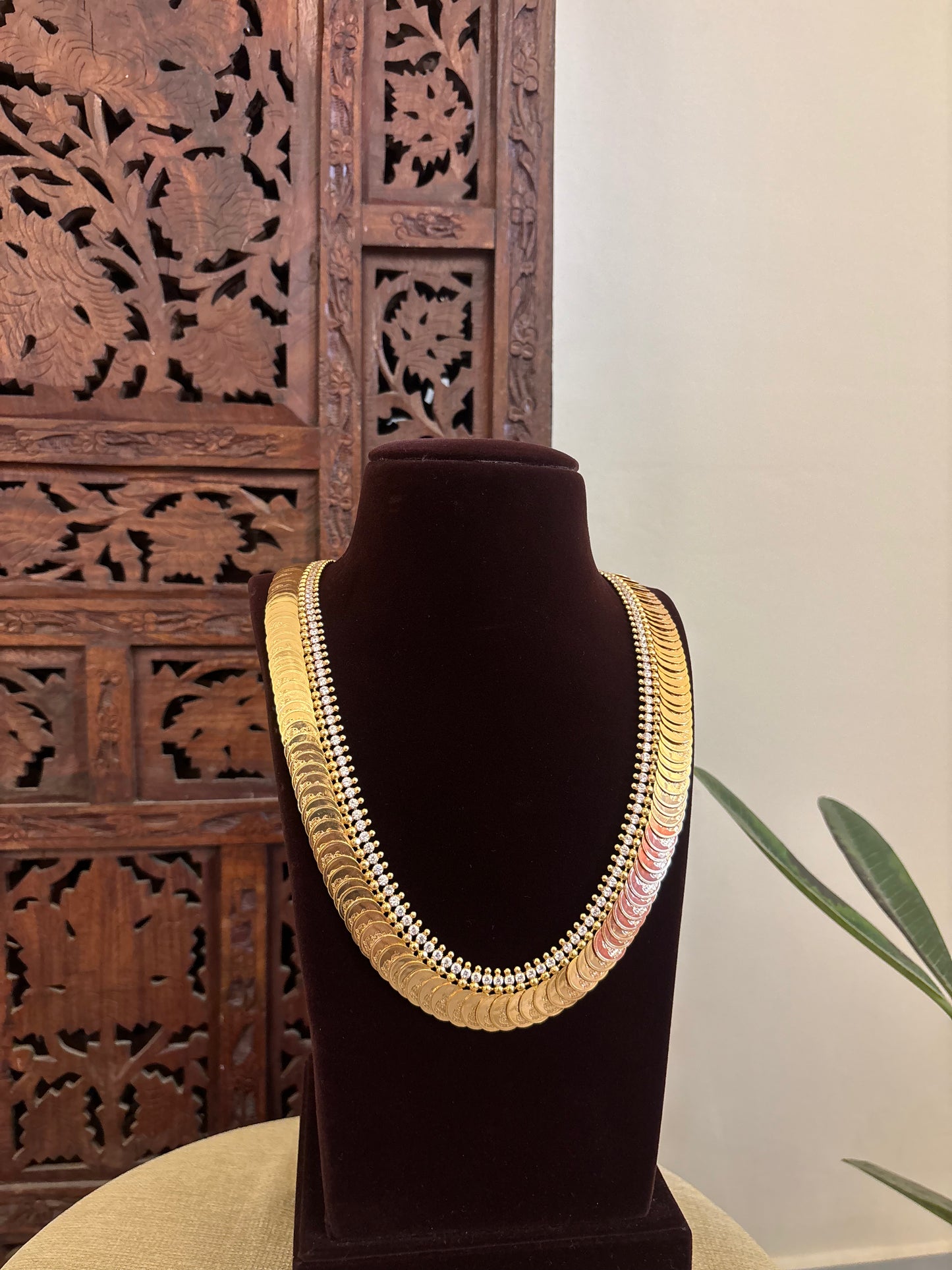 Lakshmi Kaasu Haram with Kemp Stones | White | NC580