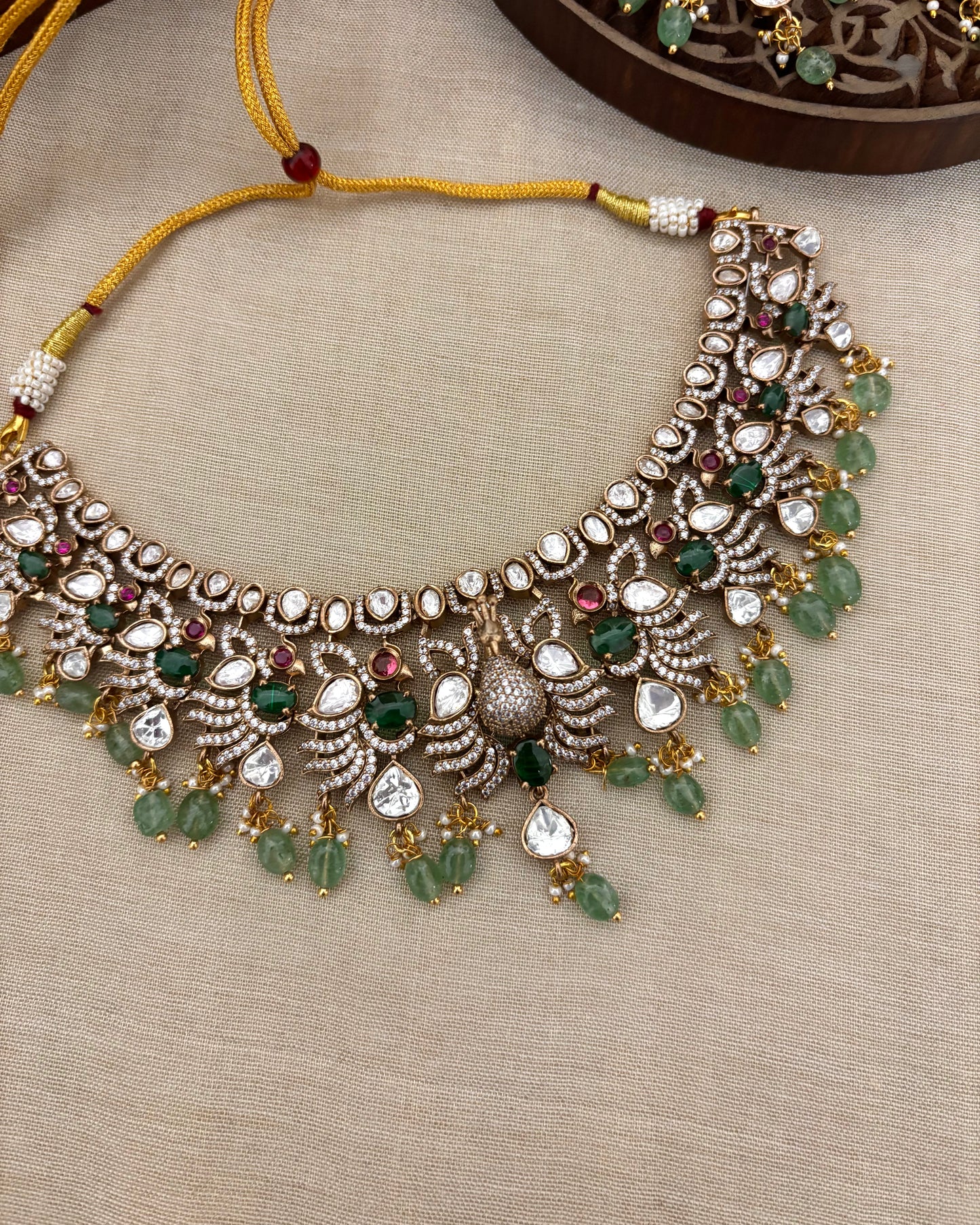 Mayura Victorian Moissanite Necklace Set | NC110