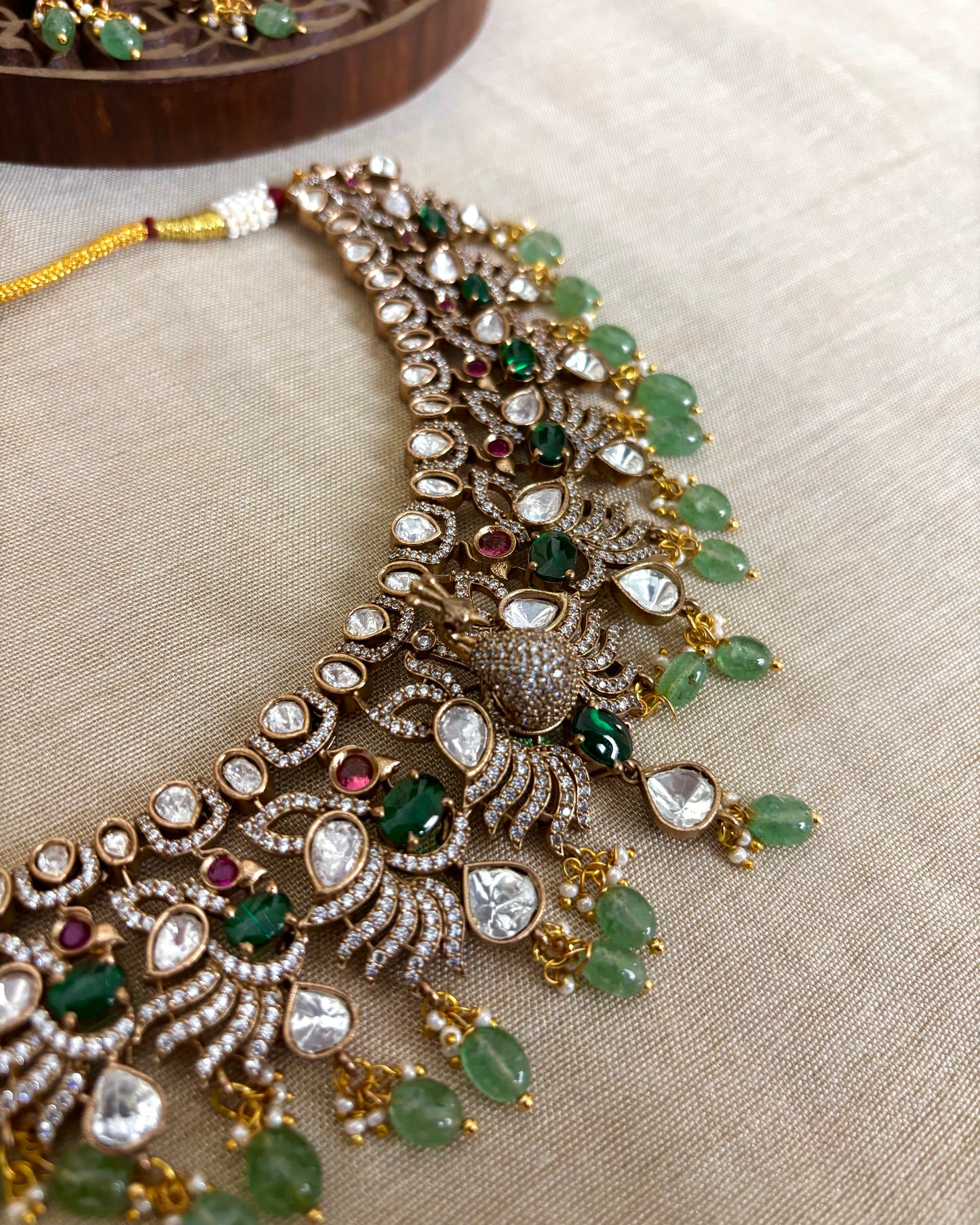 Mayura Victorian Moissanite Necklace Set | NC110
