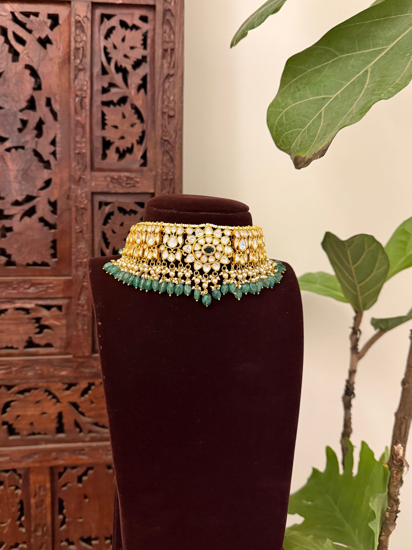 Statement Mossanite Choker with Earrings | NC721