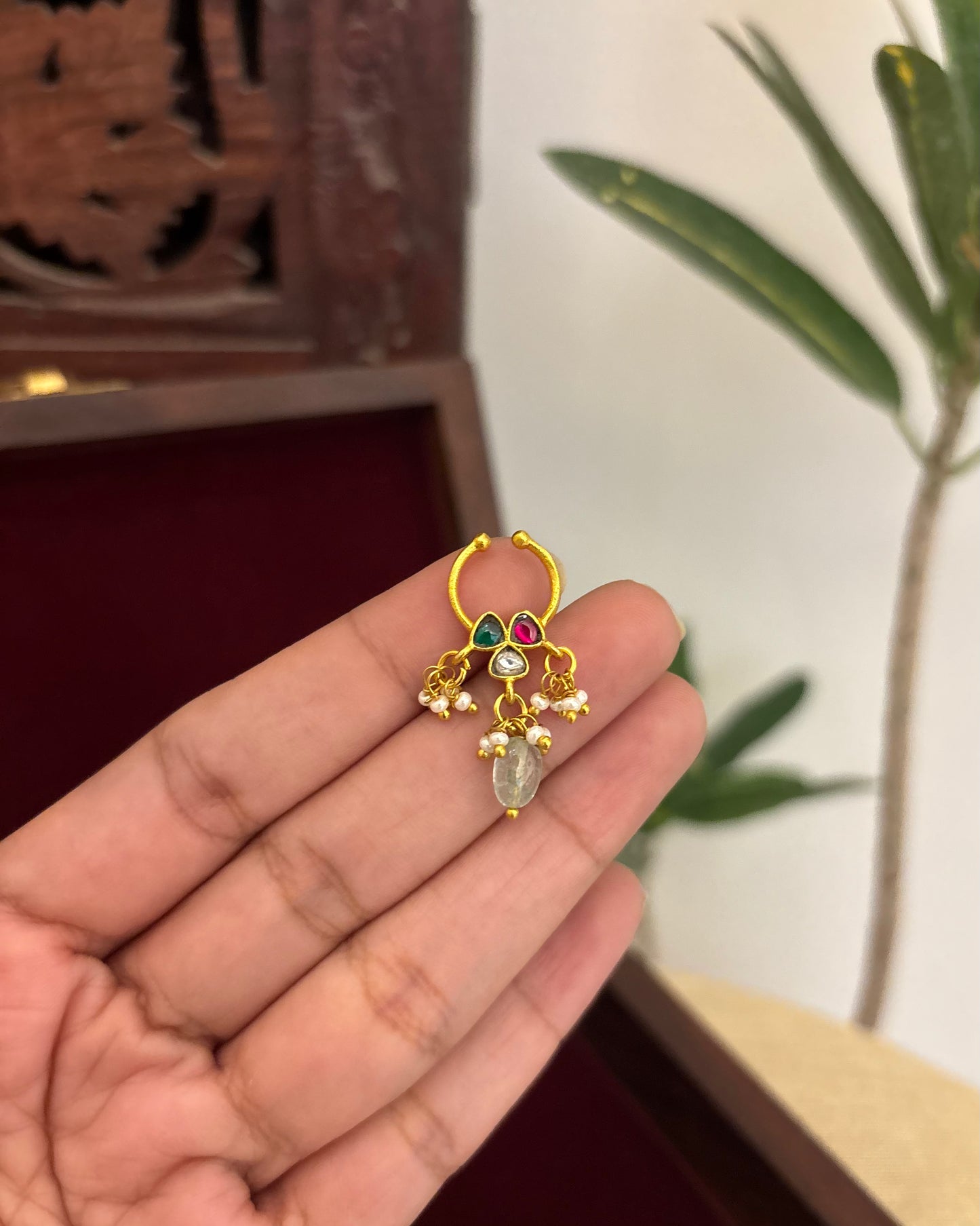 Floral Clip On Septum Nosepin | Multi Colour | NP134