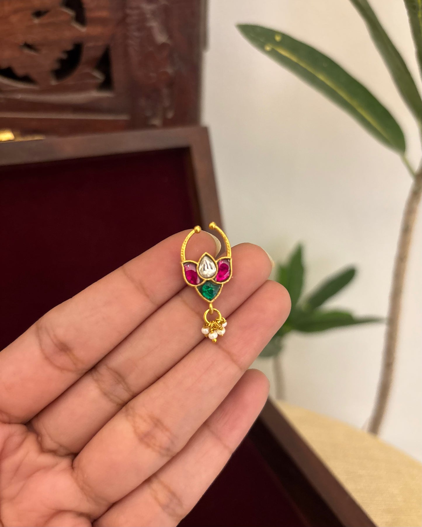 Floral Clip On Septum Nosepin | Multi Colour | NP135