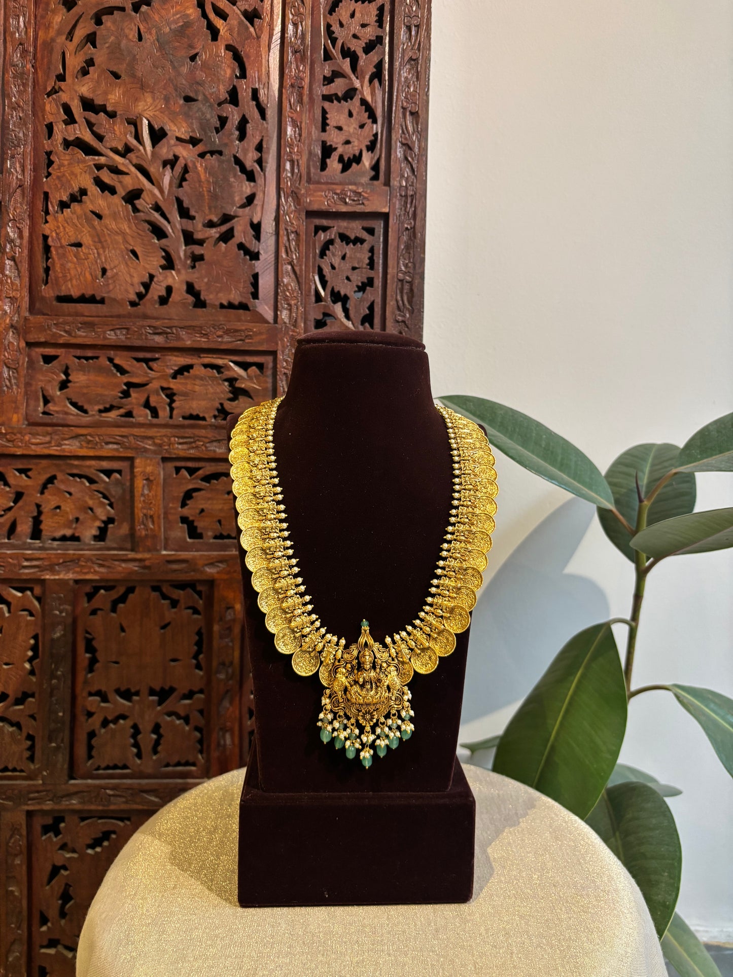 Antique Kaasu Haram with Laksmi Pendant | NC302