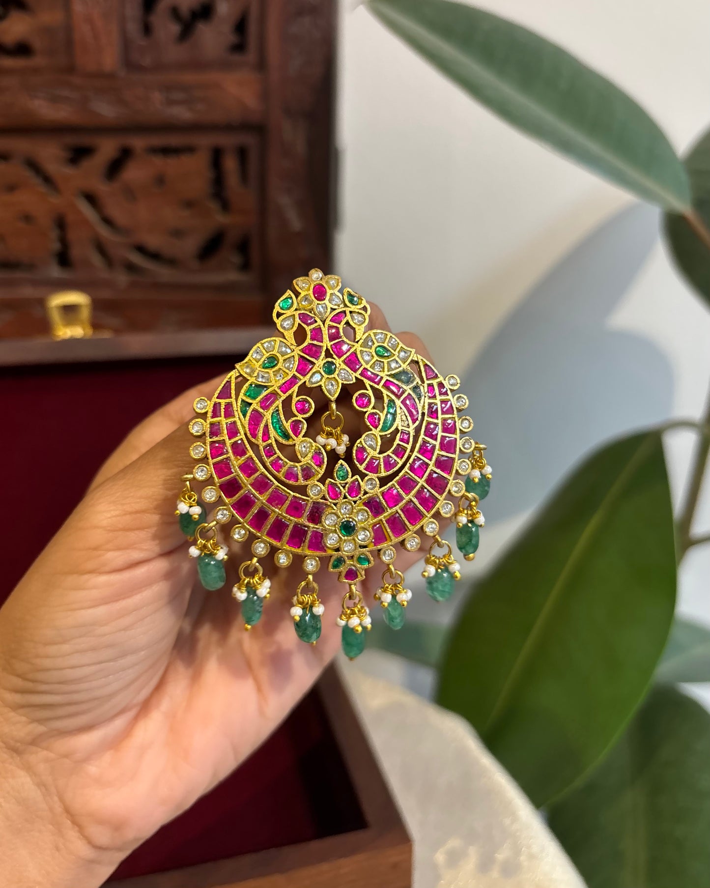 Handcrafted Round Floral Hair Pin – Jadau Kundan | HA234