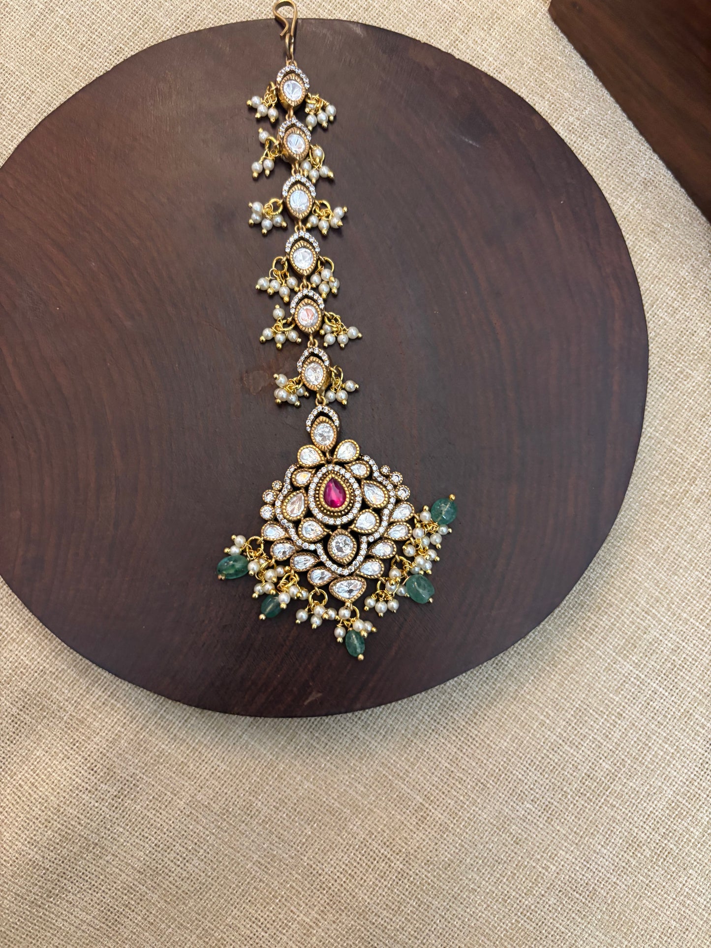 Victorian Mossanite Maang Tikka | MT079