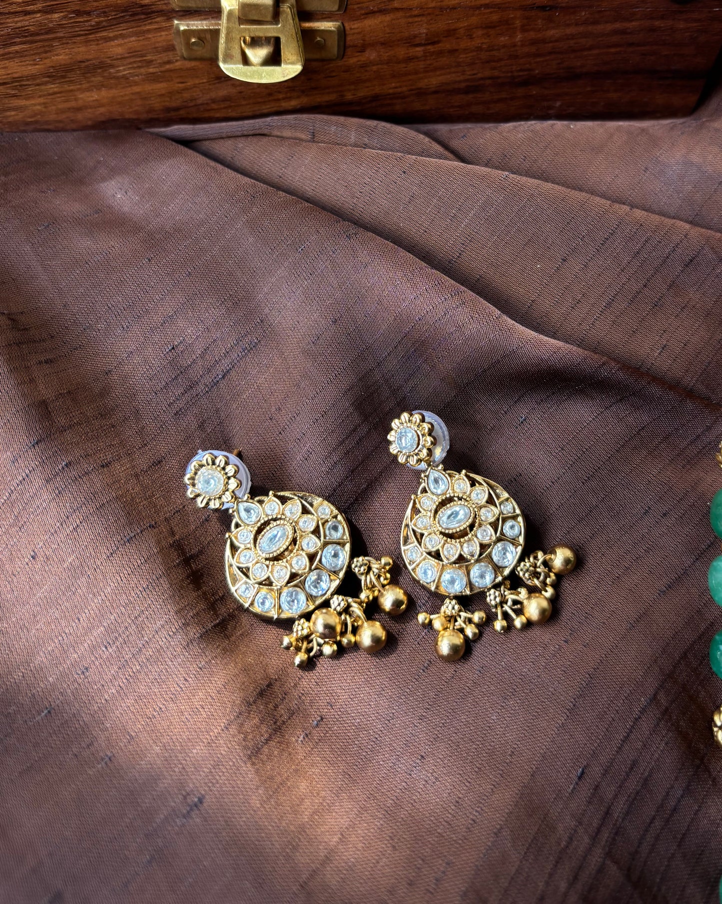Strawberry Beads 2-in-1 Antique Haram Set – Lakshmi & Floral Reversible Pendant and Earrings | NC063