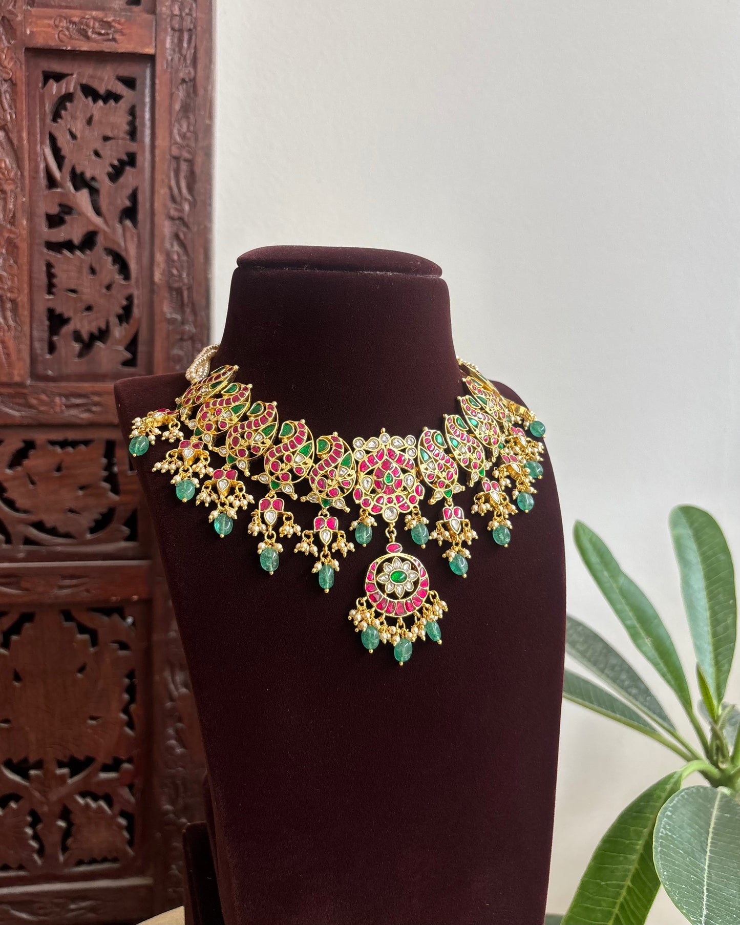 Bridal Jadau Kundan Peacock Necklace | NC430
