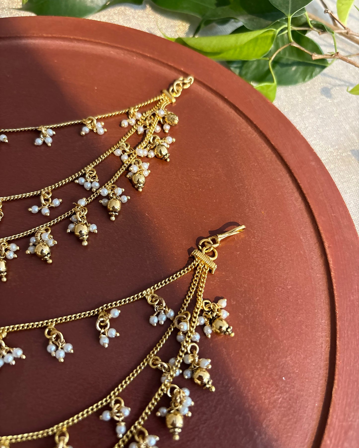 Three-Layer Minimal Antique Ear Chain | EC116