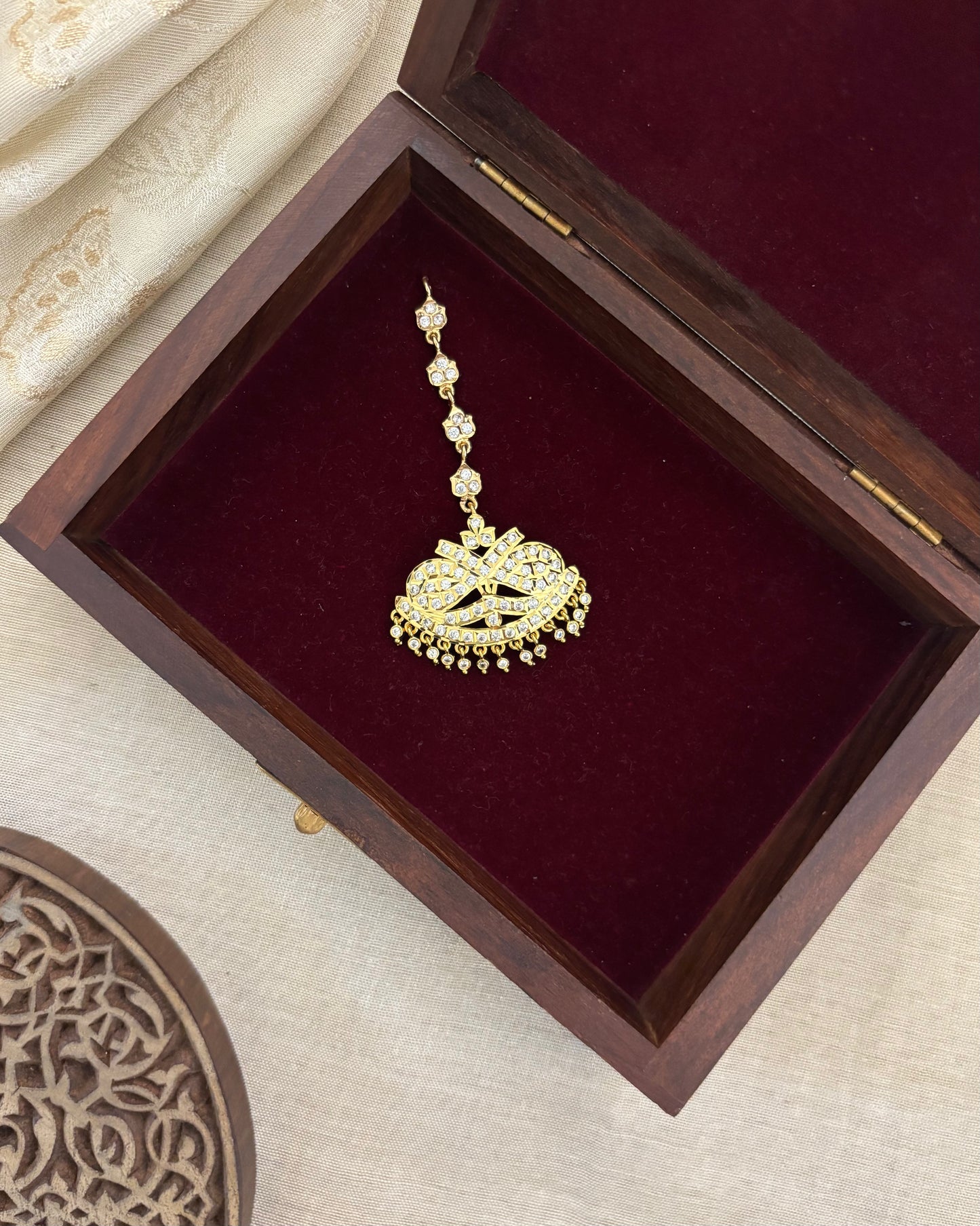 Vintage Impon Floral Maang Tikka | MT306
