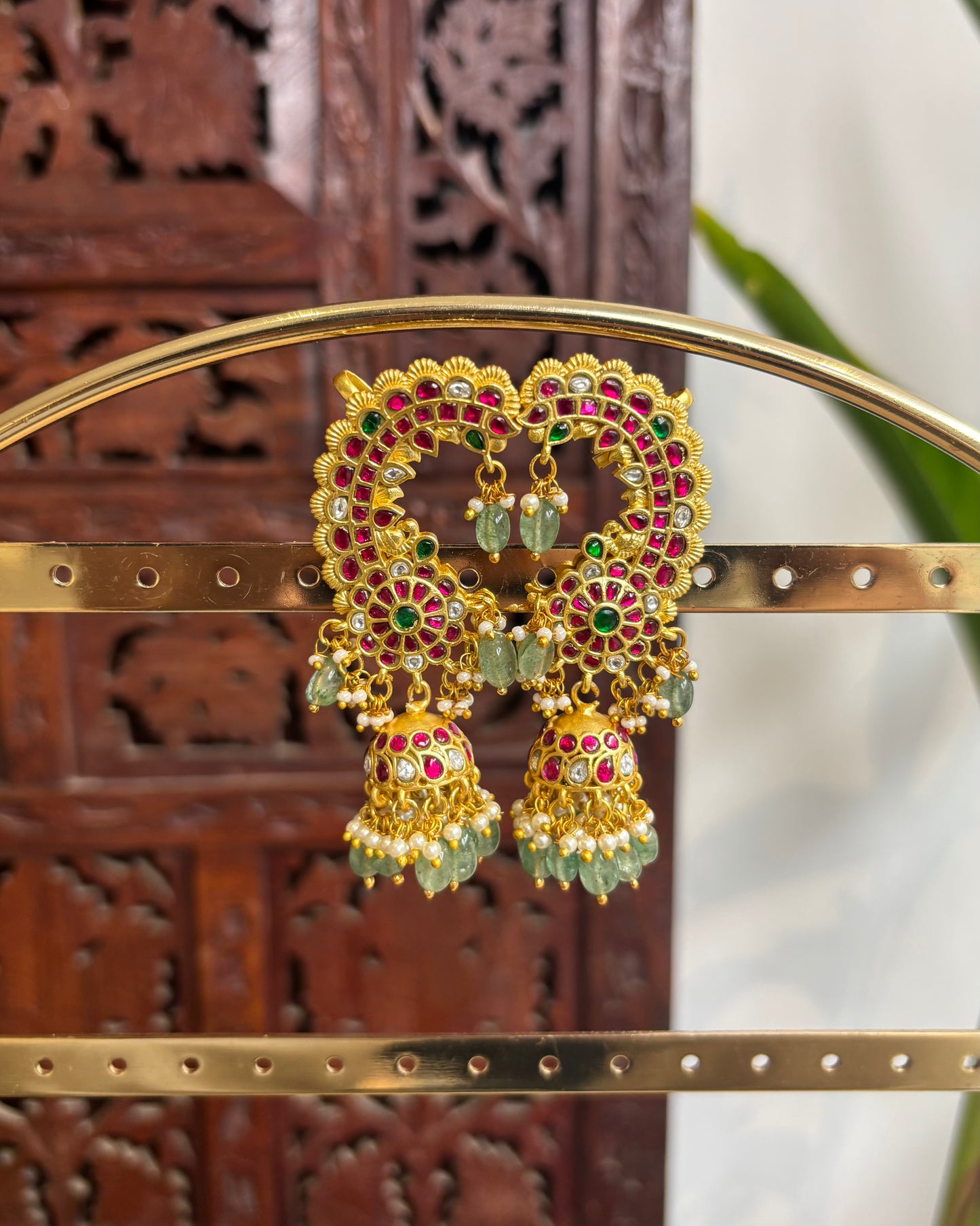 Jadau Kundan Statement Floral Ear Cuff Earrings – Intricately Handcrafted | ER173
