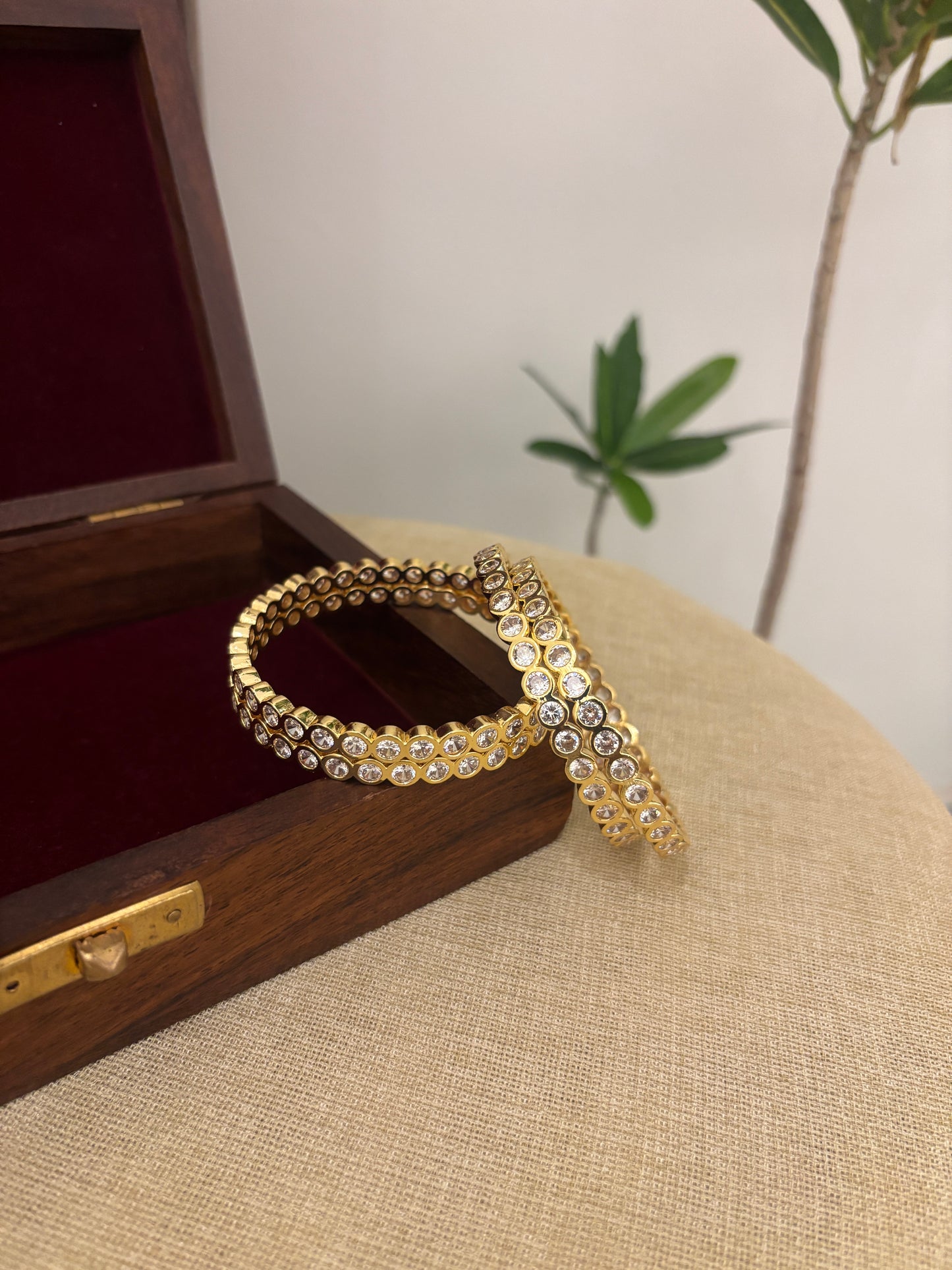 Jadau Kundan Gold Plated Bangles | White | BA100 | BA101 | BA102