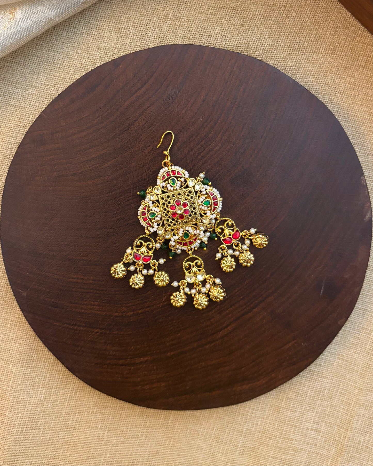 Multicolor Handcrafted Jadau Kundan Peacock Hair Pin | HA127