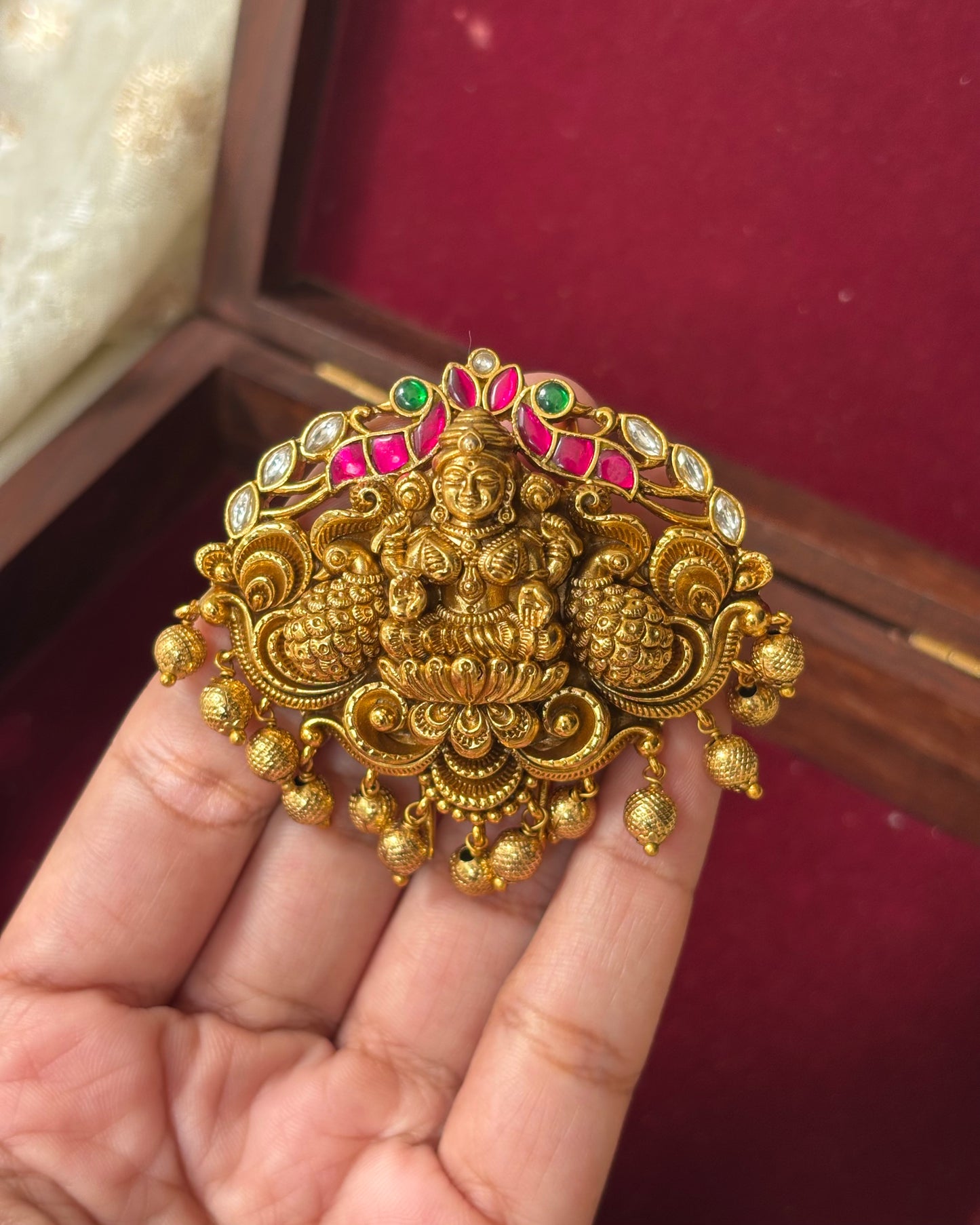 Antique Jadau Lakshmi Hair Pin | HA130