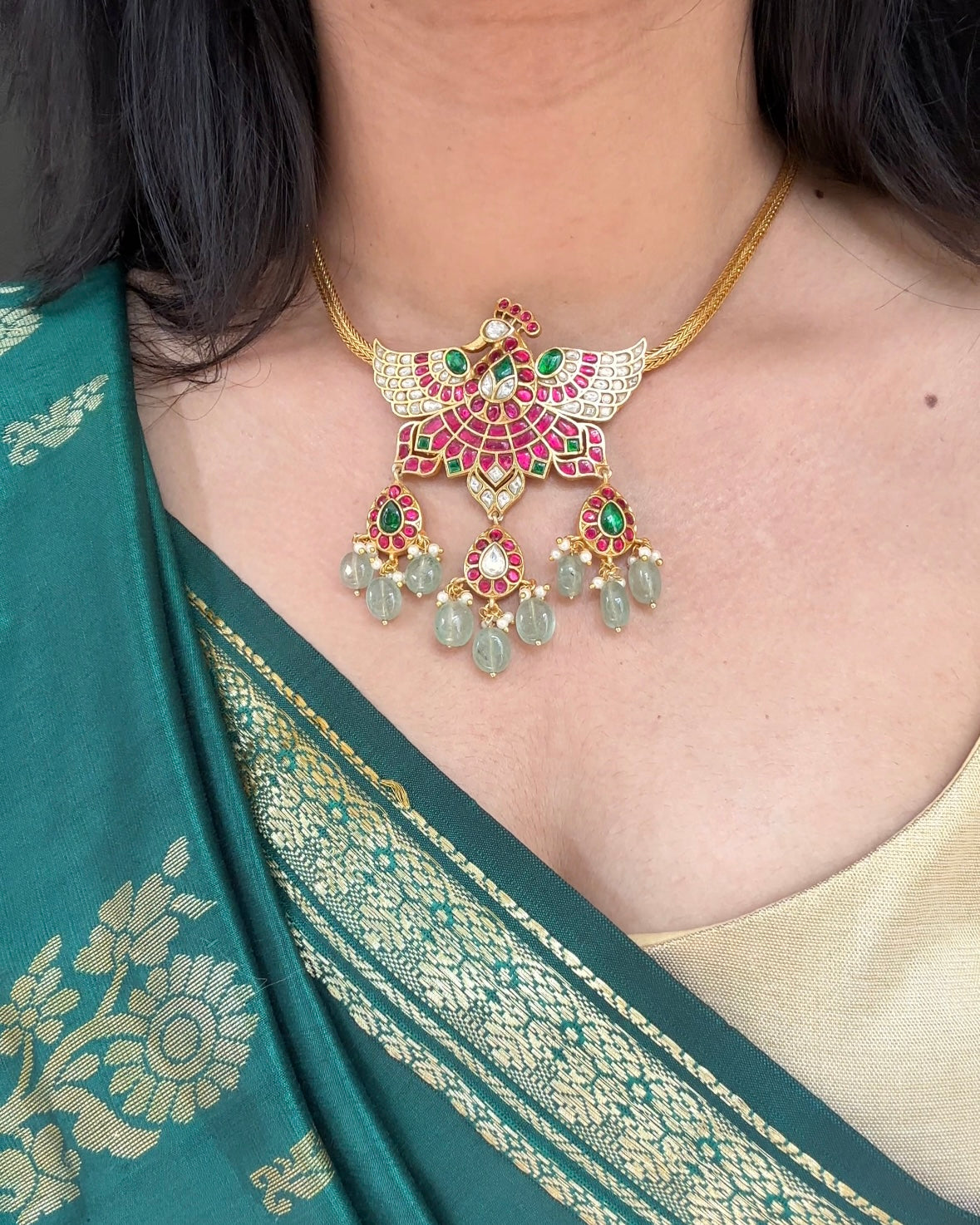 Peacock Jadau Kundan Choker Necklace | NC129