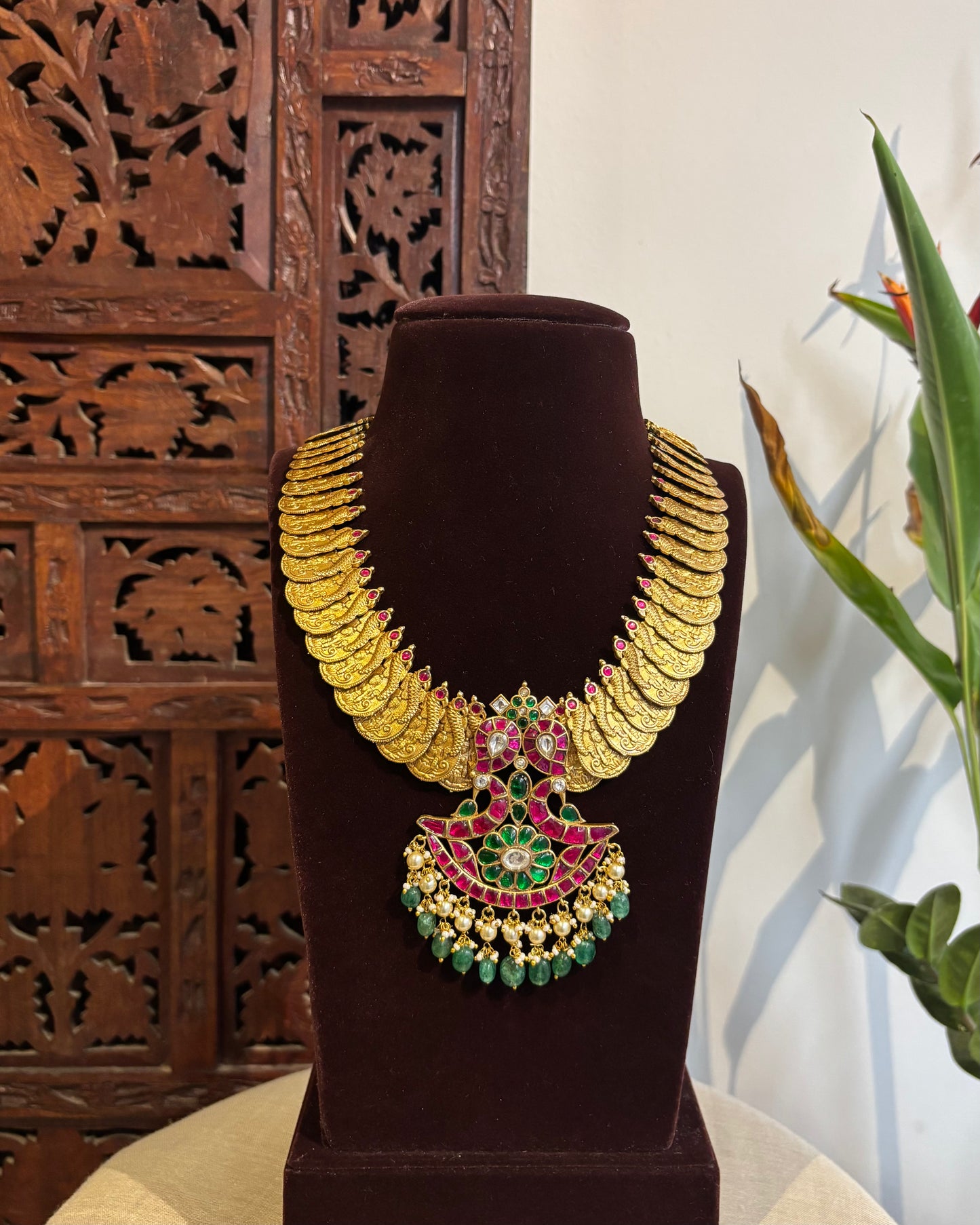 Heritage Kaasu Haram with Royal Peacock Pendant | NC218