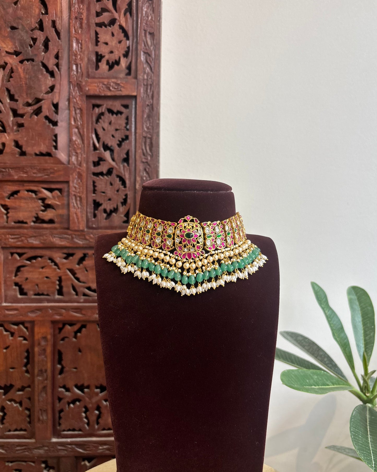 Multicolor Kundan Floral Necklace | NC462
