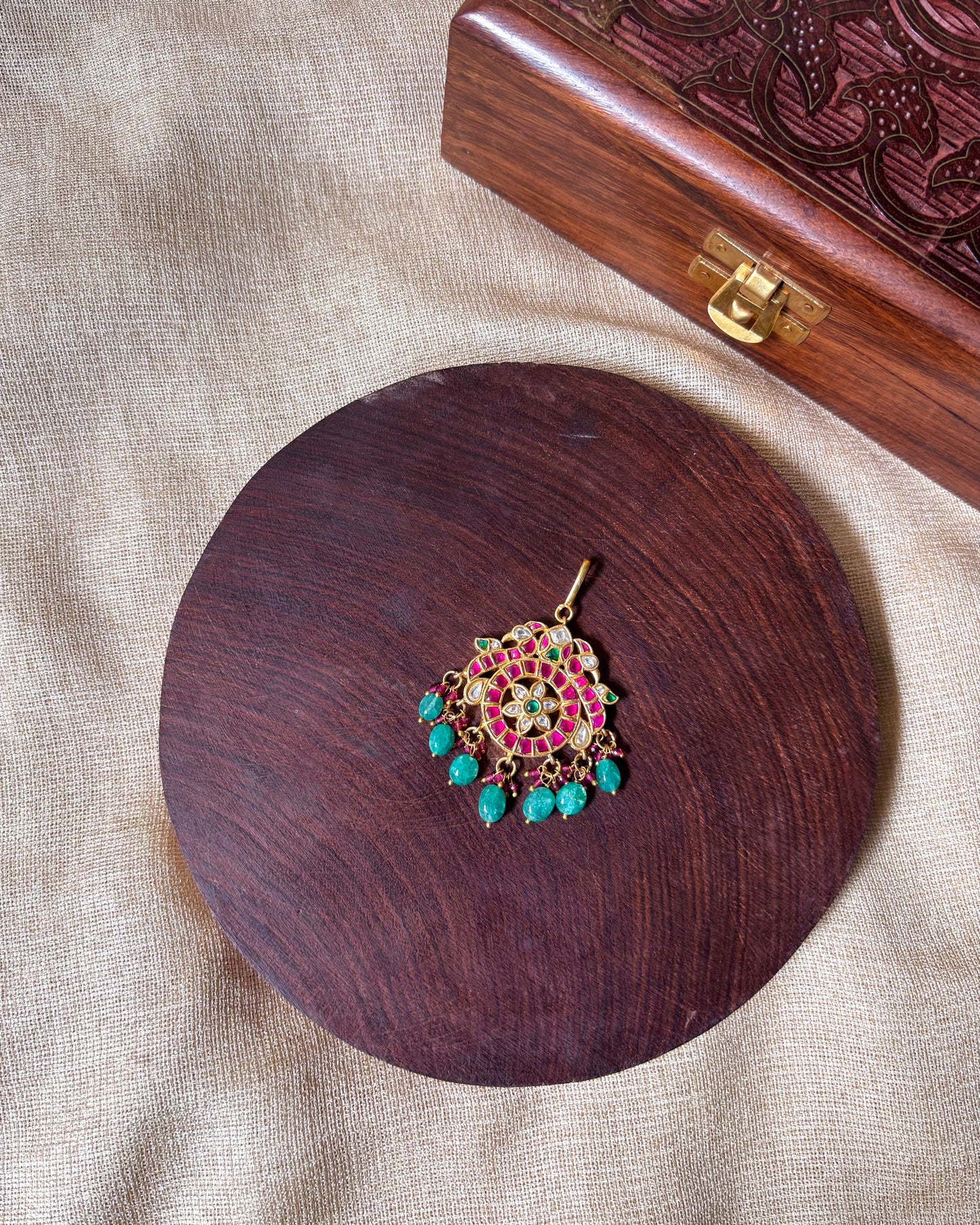 Floral Peacock Jadau Kundan Maang Tikka | MT059