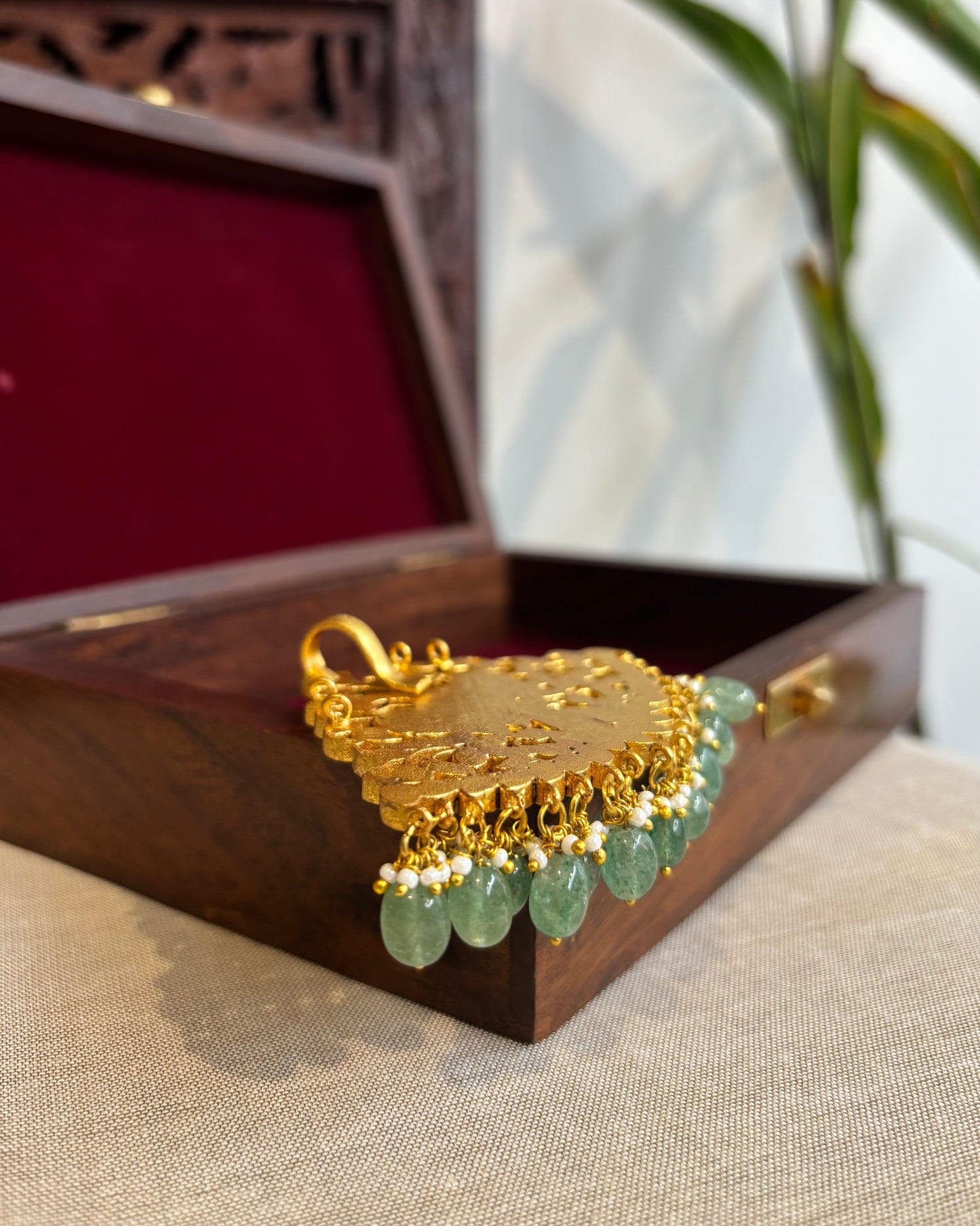 Multicolor Royal Floral Peacock Jadau Kundan Pendant | HA207