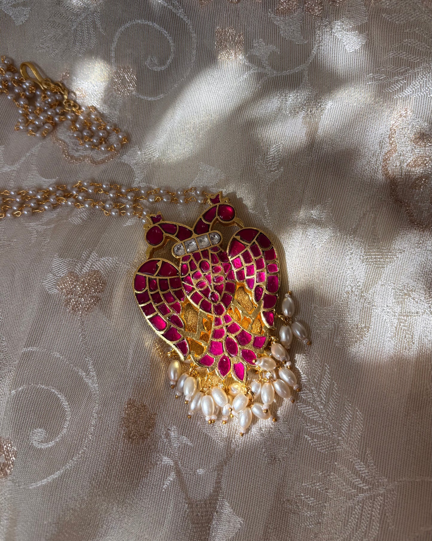 Garudaperulu Jadau Kundan Pendant – Two-Headed Traditional Gold-Plated Statement Piece | NC064 |