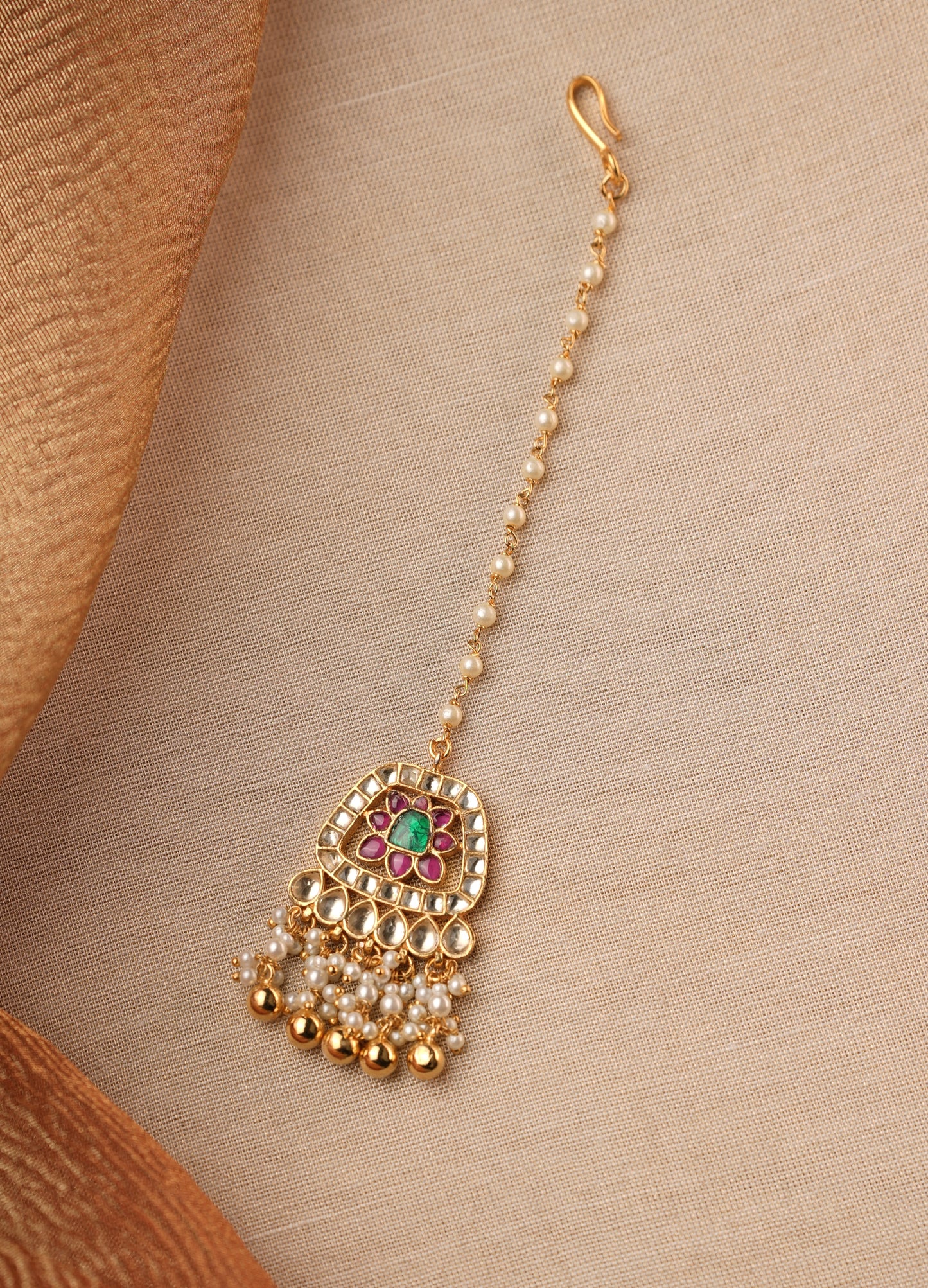 Kundan Pearl Maang Tikka | MT004