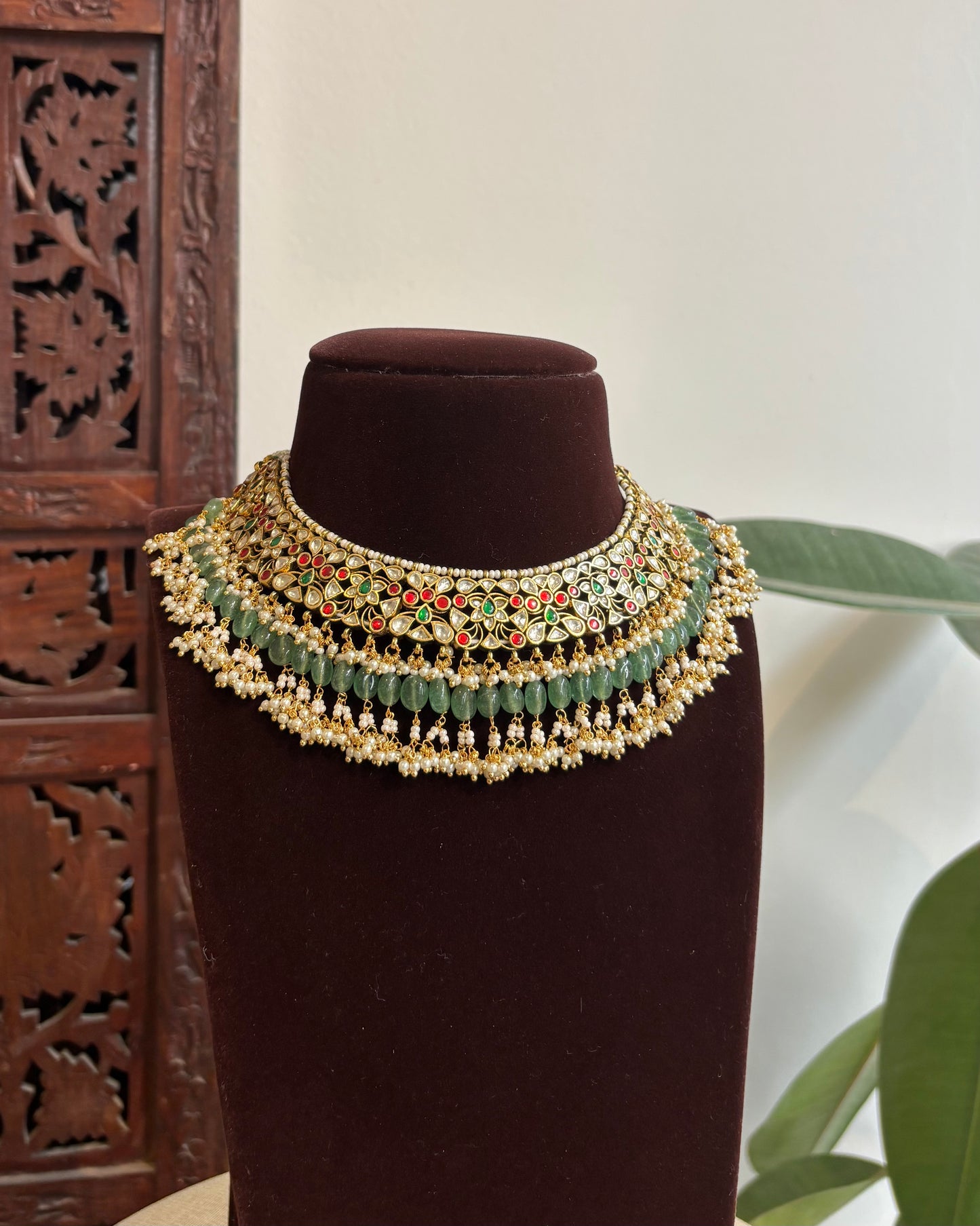 Multicolor Jadau Kundan Floral Necklace | NC352