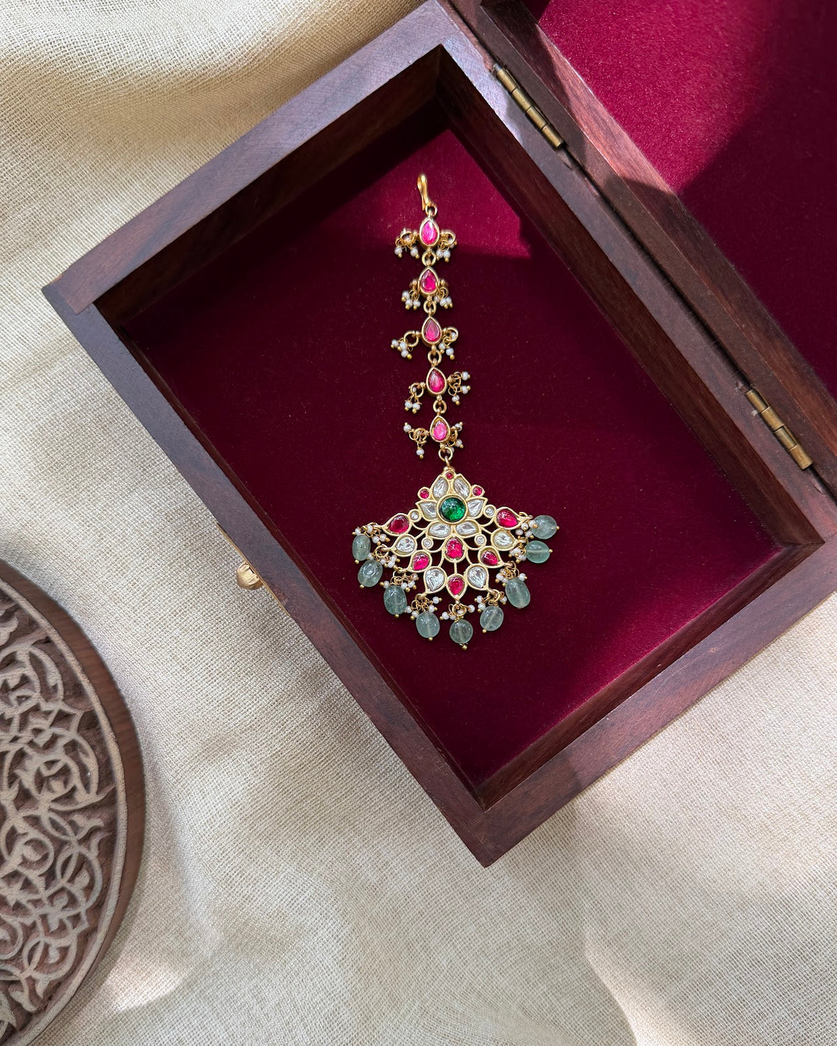 Timeless Jadau Kundan Maang Tikka | Handmade Gold Plated | MT371