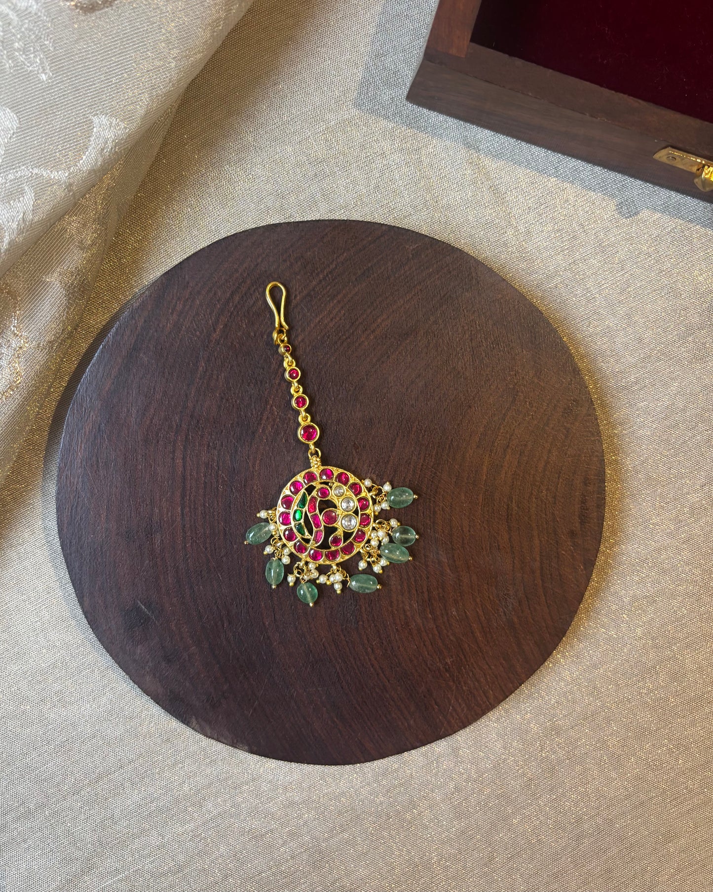 Peacock-Inspired Jadau Maang Tikka | MT142