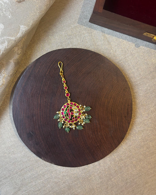 Peacock-Inspired Jadau Maang Tikka | MT142