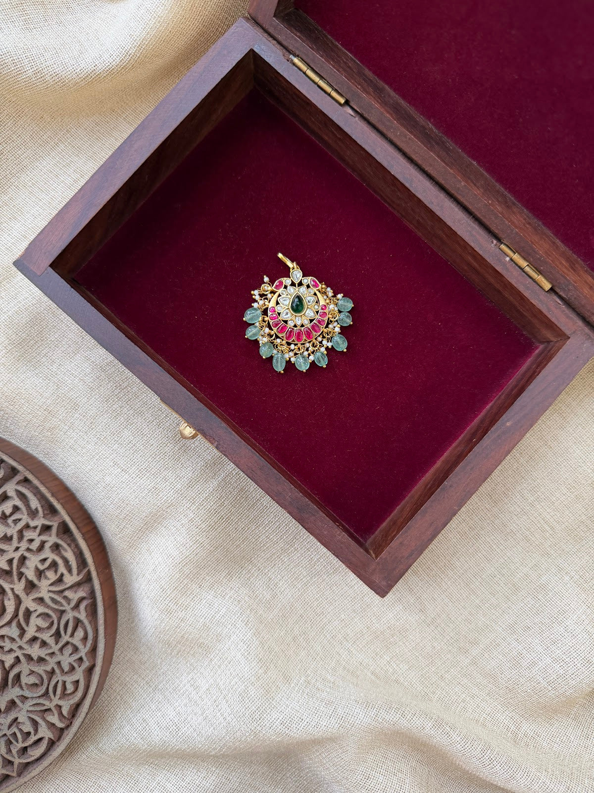 Elegant Jadau Kundan Maang Tikka | Handmade Gold Plated | MT368