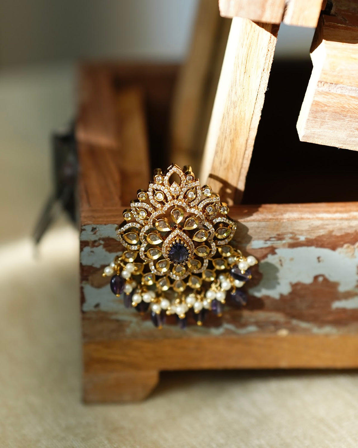 Elegant AD Stone Hair Pendant | HA430