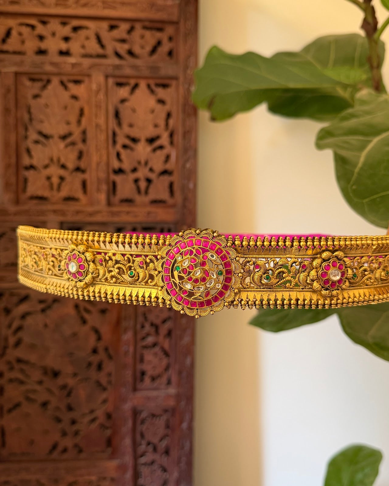 Floral Kundan Antique Waistbelt WB049