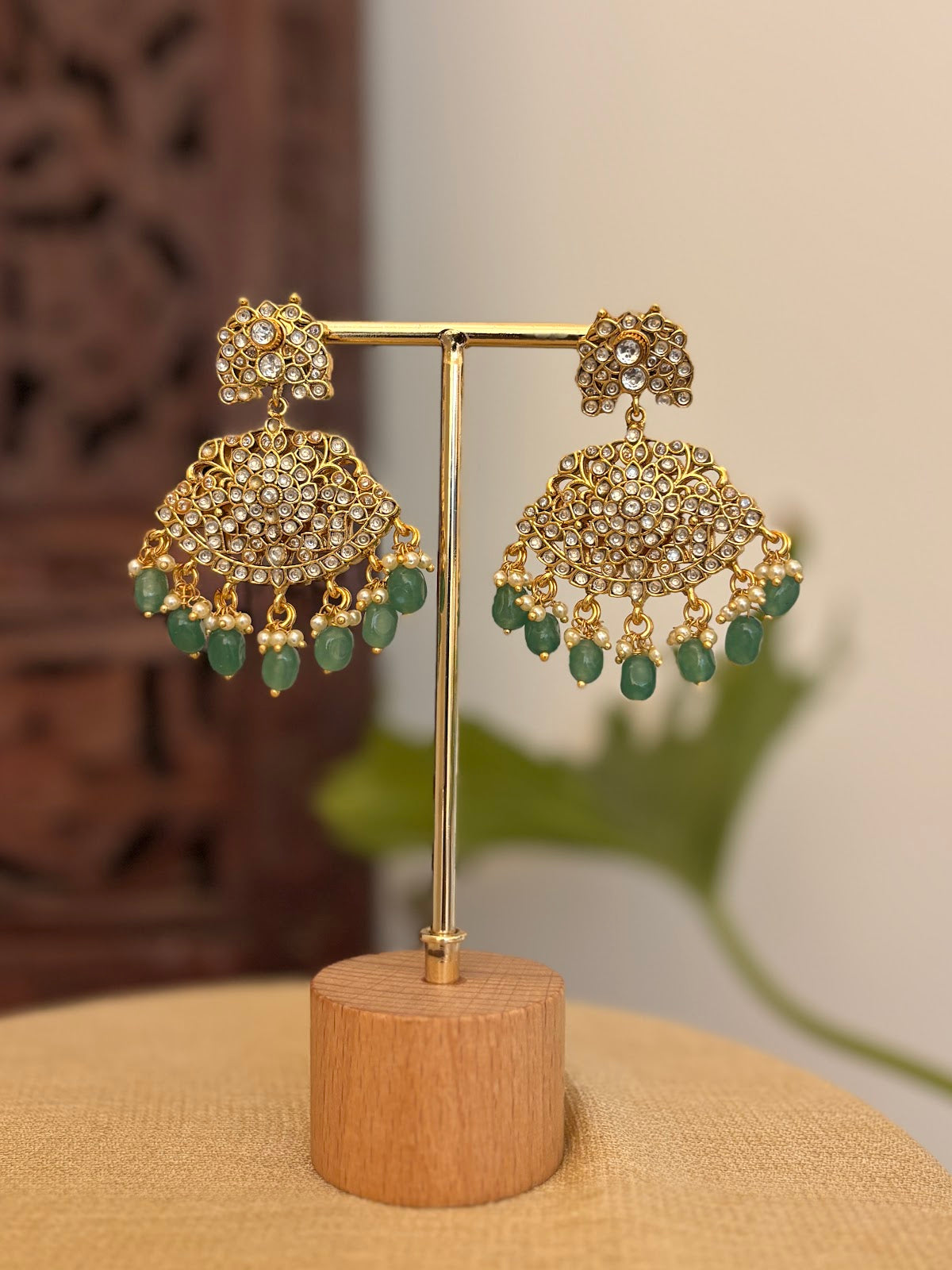 2 in 1 Floral Kundan Statement Earrings | Handmade Gold Plated | ER432