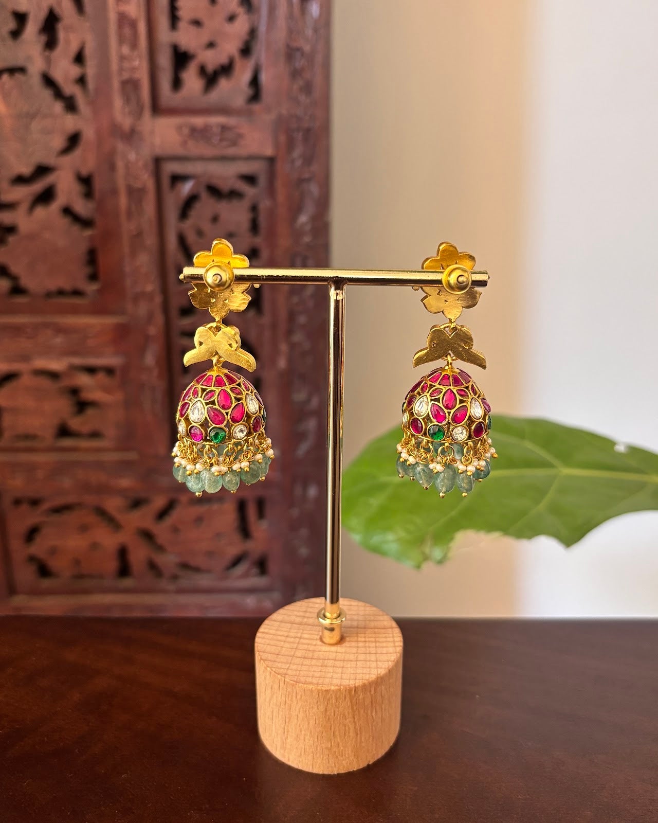 Royal Multicolour Floral Jhumkas | Handmade Gold Plated | ER467