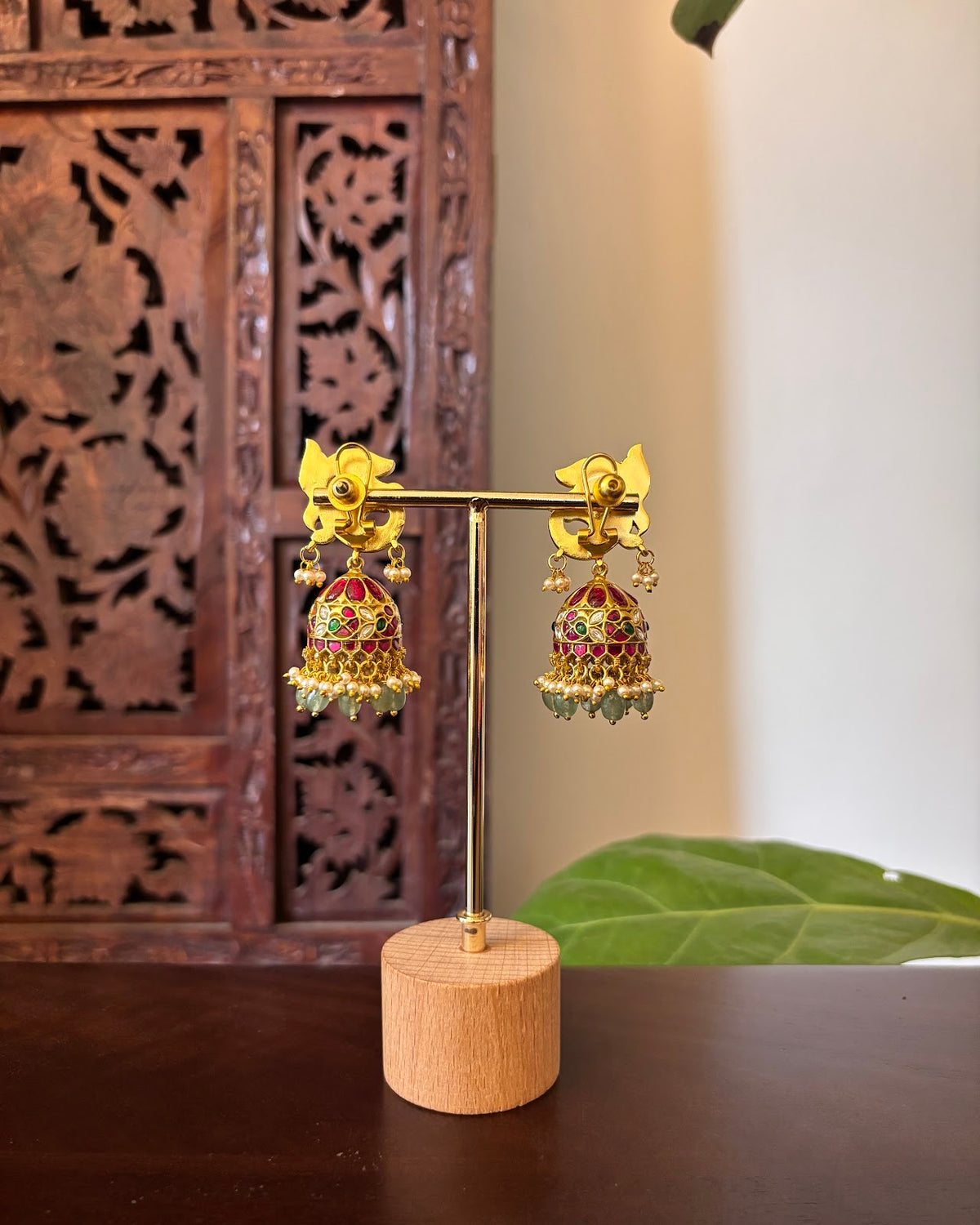 Peacock Multicolour Traditional Jhumkas | Handmade Gold-Plated Earrings | ER490