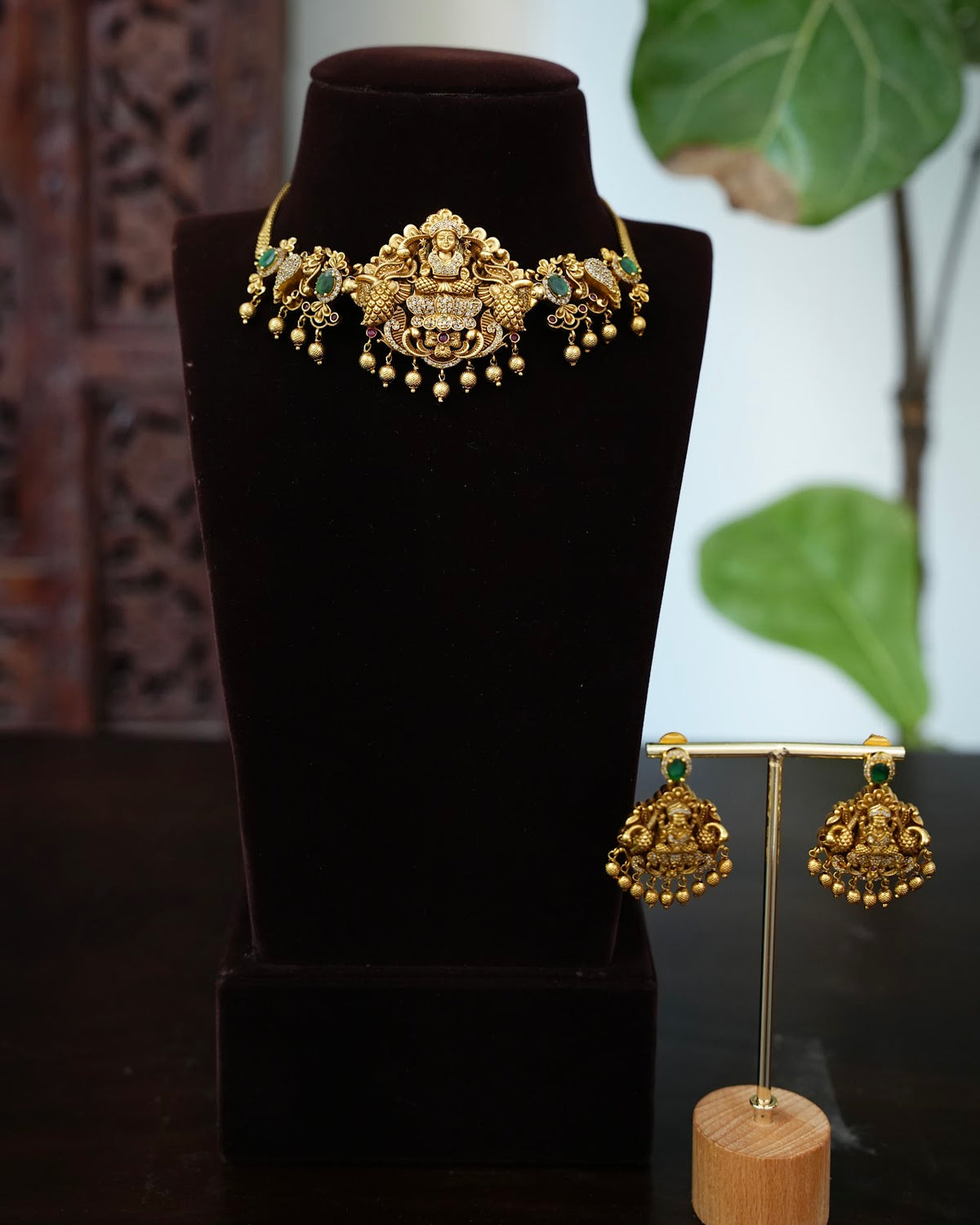 Royal Lakshmi Choker Set with Earrings | Heritage-Inspired Handmade | NC886