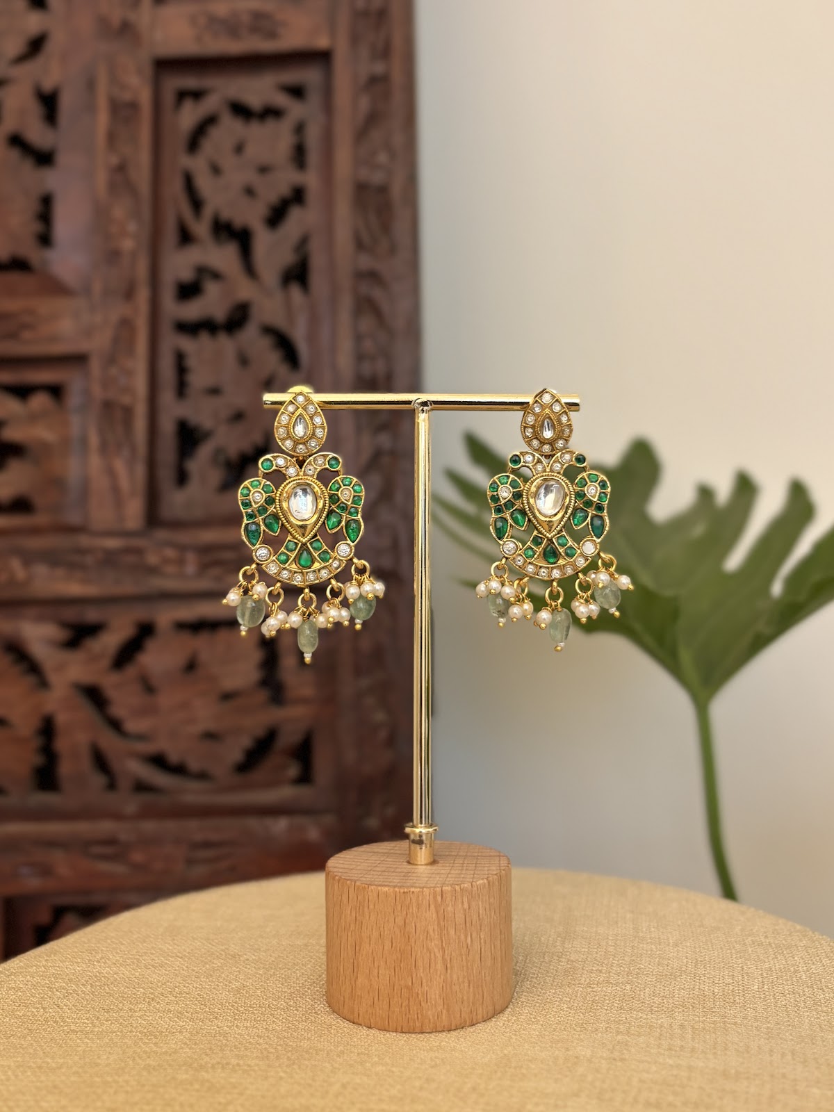 2 in 1 Gandaberunda Statement Earrings | Handmade Gold Plated | ER437