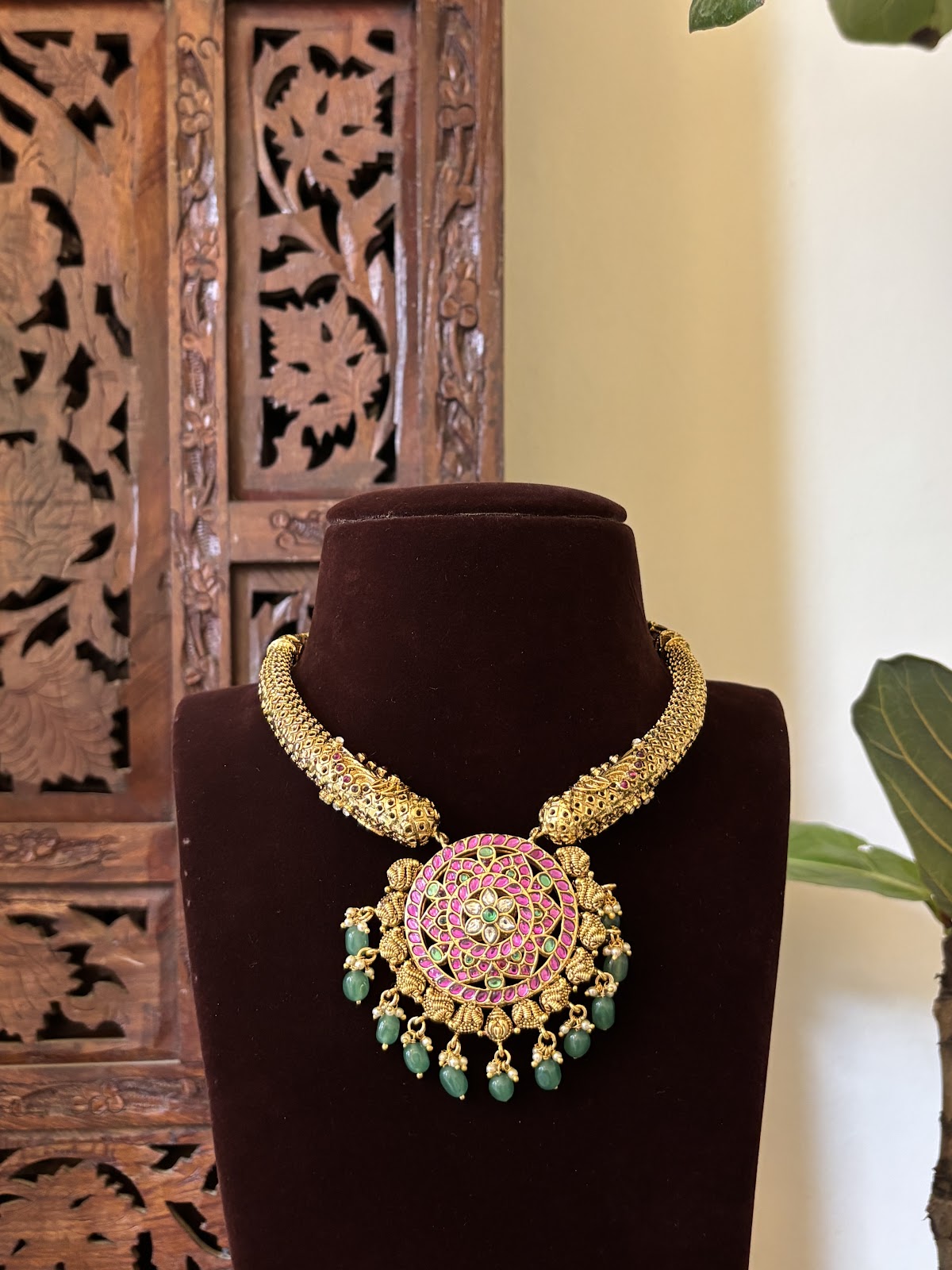 2 in 1 Jadau Kundan Antique Finish Kanti Necklace Set | NC756