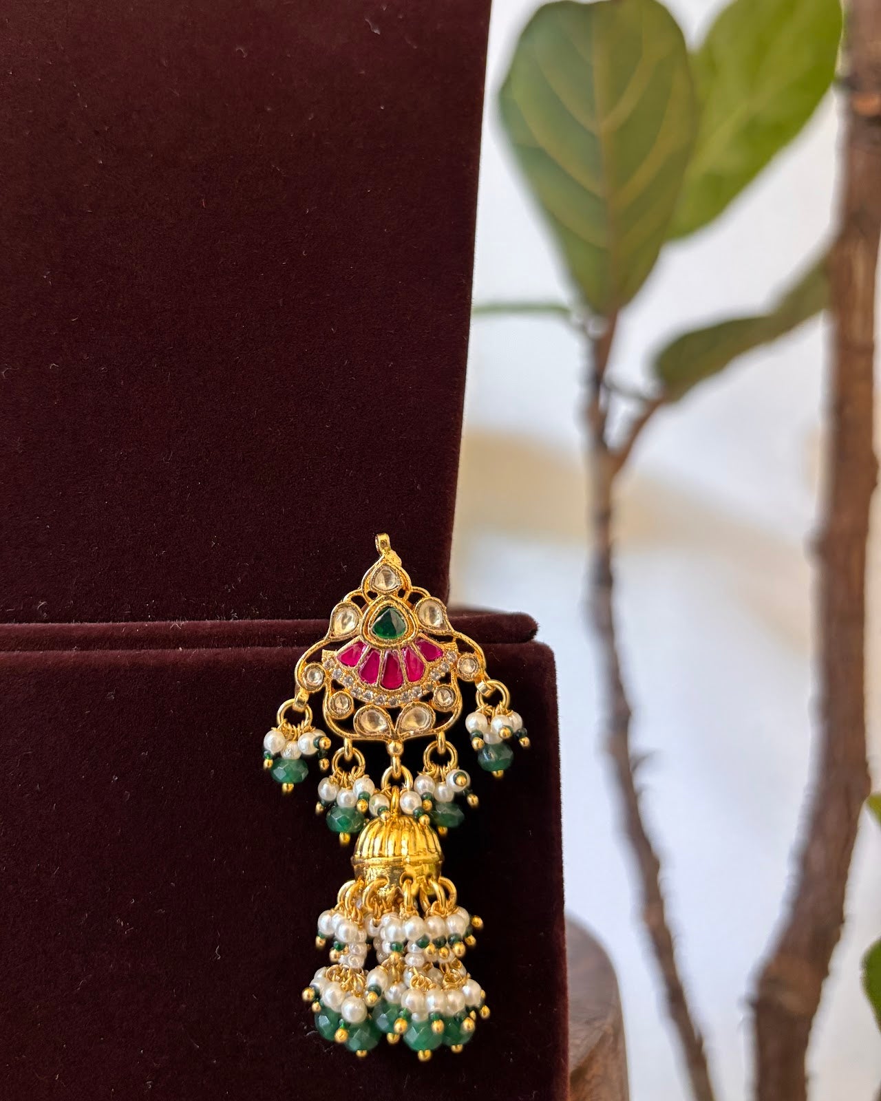 Royal Green Kundan Necklace Set | Handmade Gold Plated | NC746