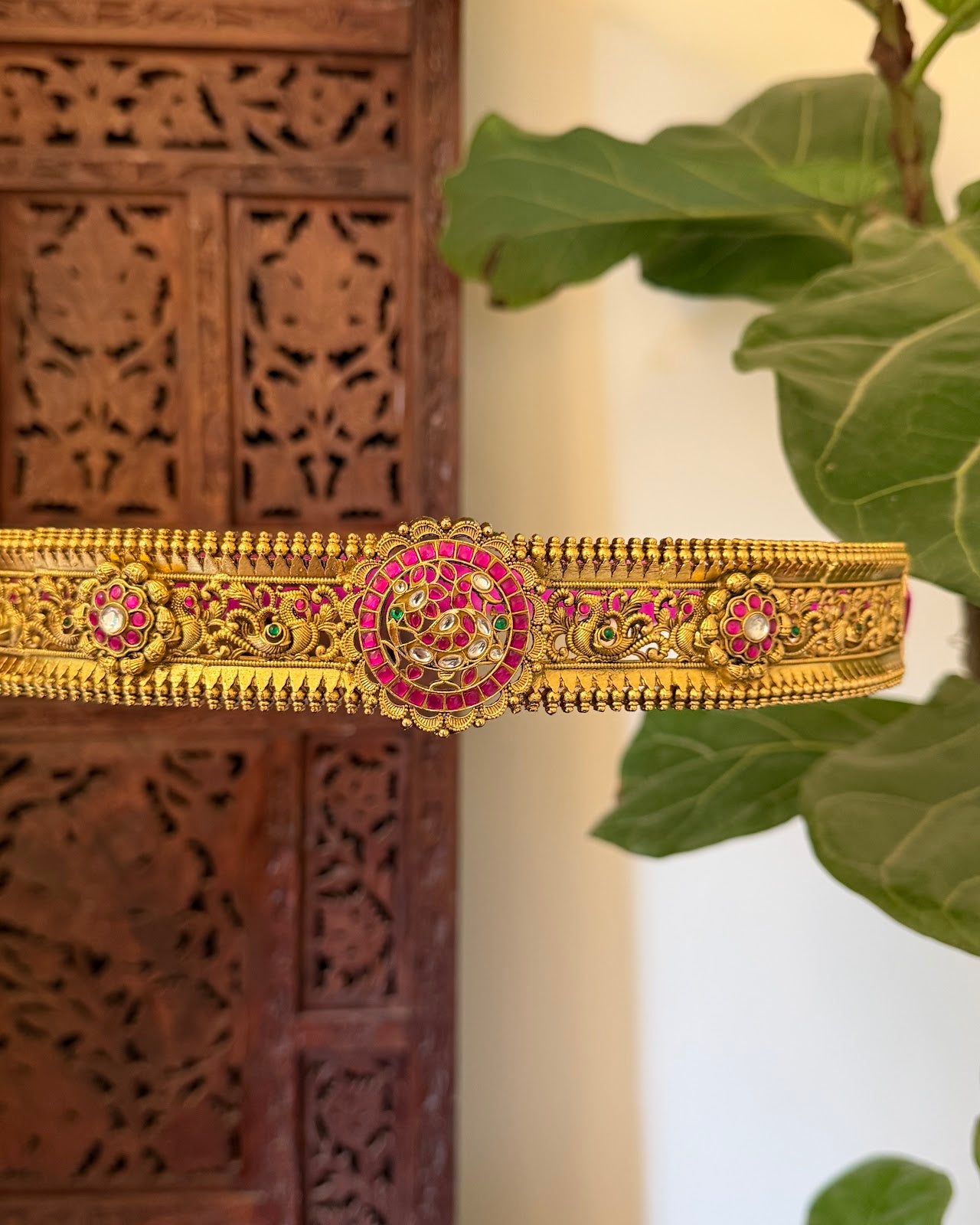 Floral Kundan Antique Waistbelt WB049