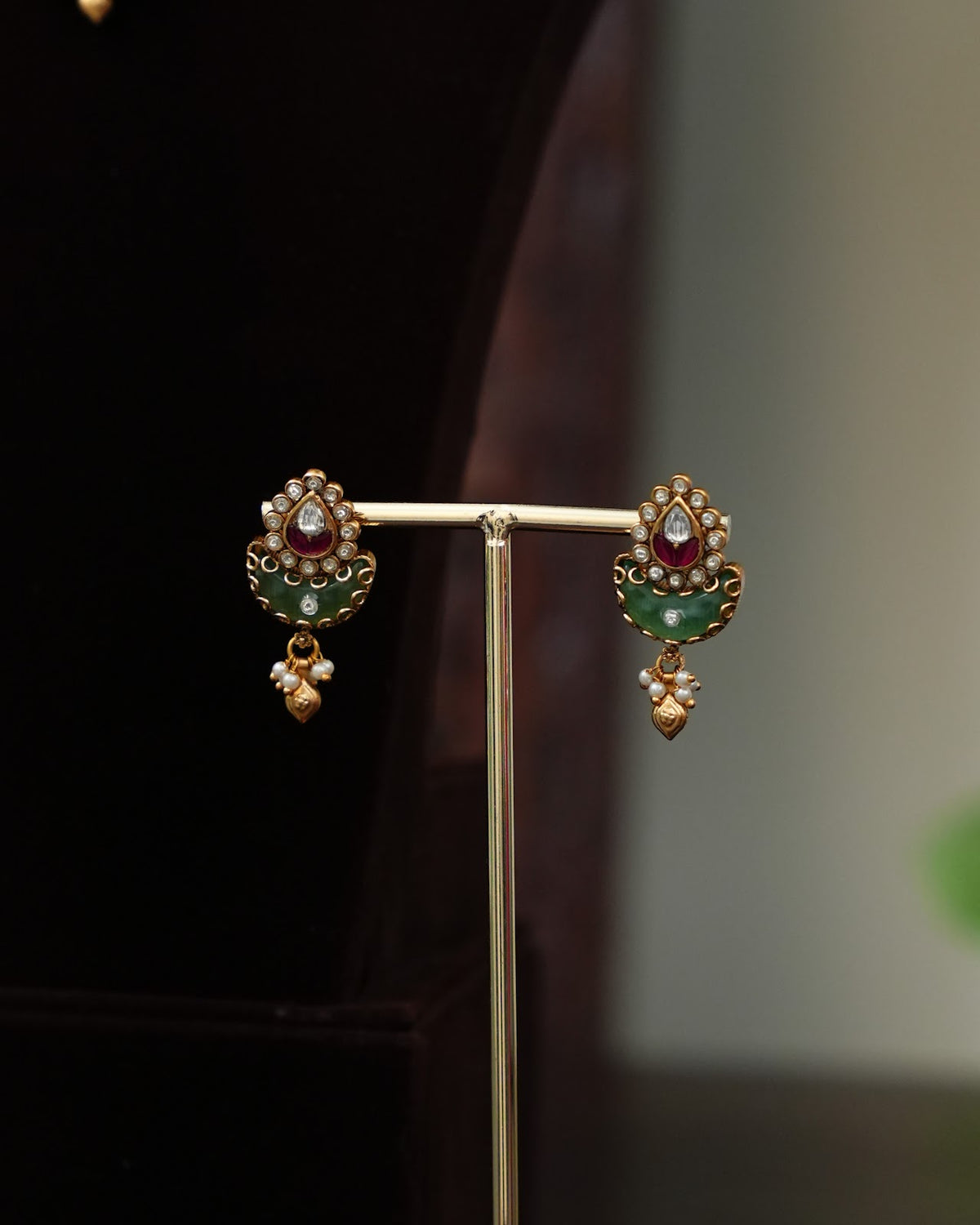 Kundan Pearl Peacock Choker with Earrings | Handmade Gold Plated | NC892