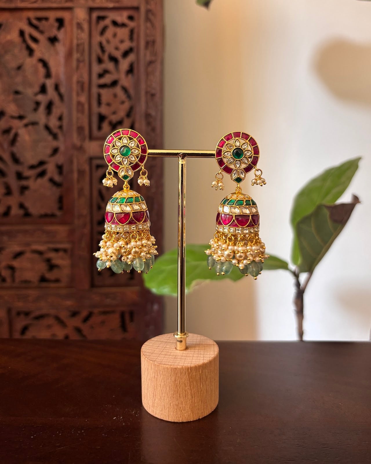 Multicolour Traditional Jhumkas | Handmade Gold Plated | ER466